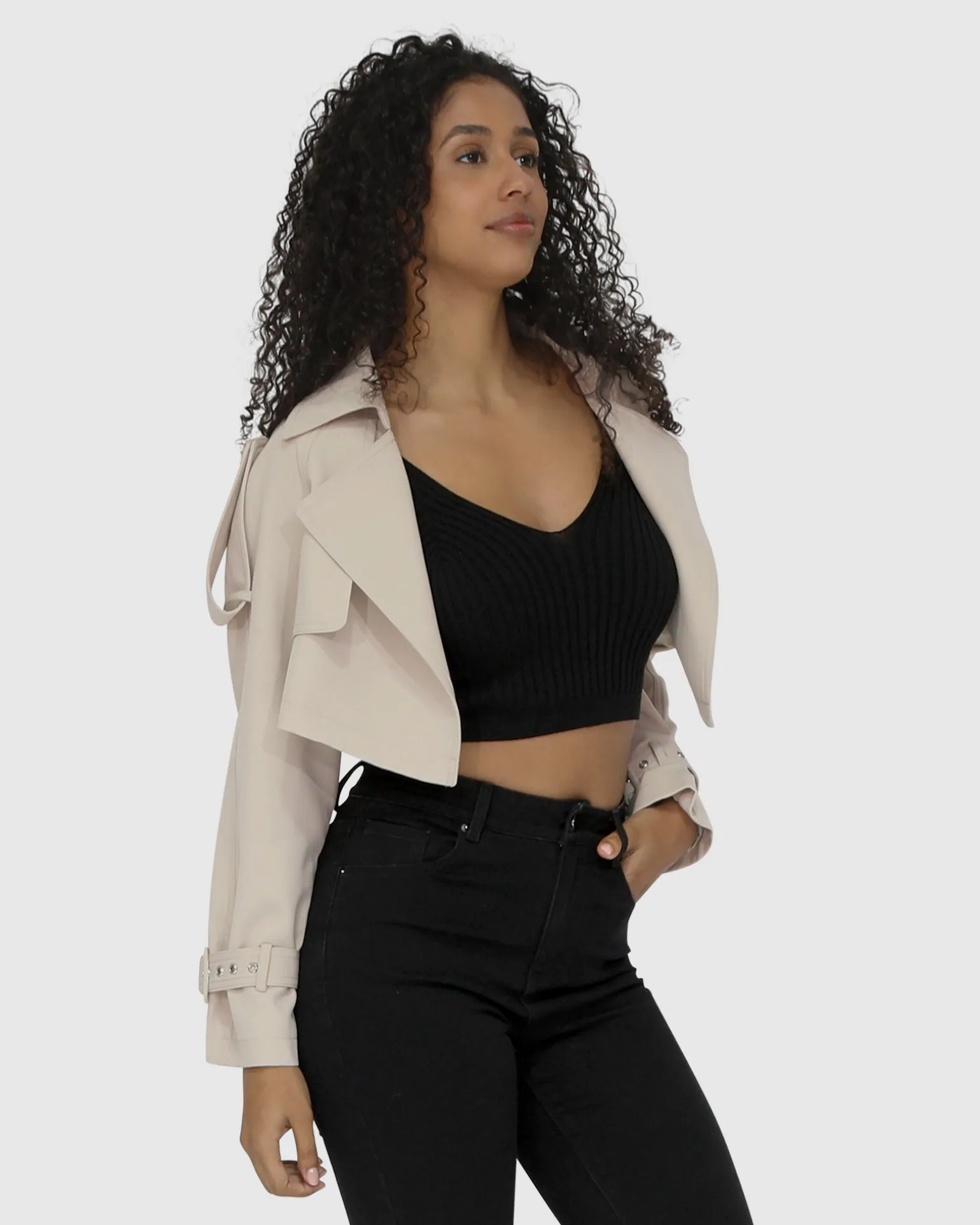 Belle & Bloom Trench Coats | Trench Coats>Manhattan Cropped Trench -
