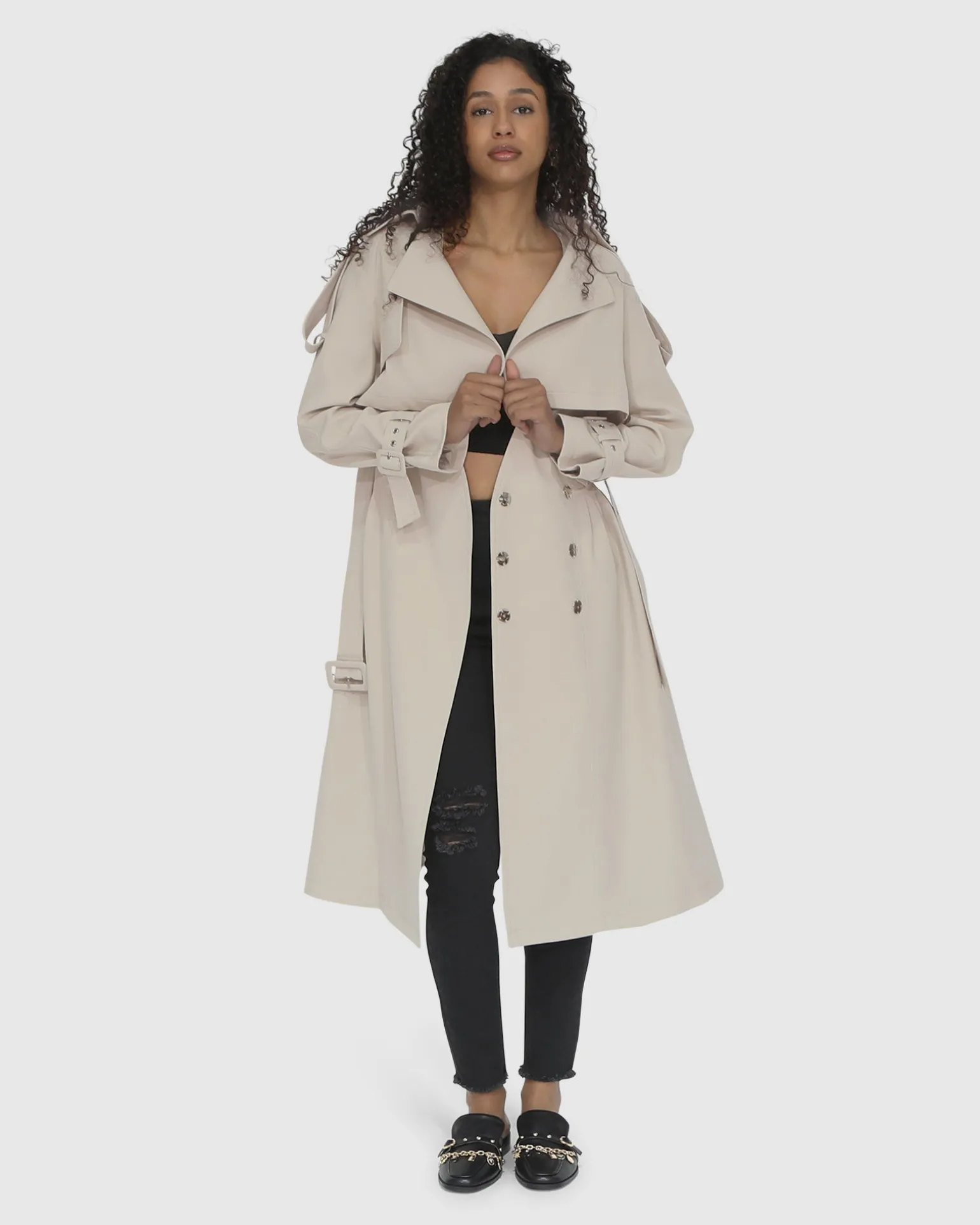 Belle & Bloom Trench Coats | Trench Coats>Manhattan Cropped Trench -