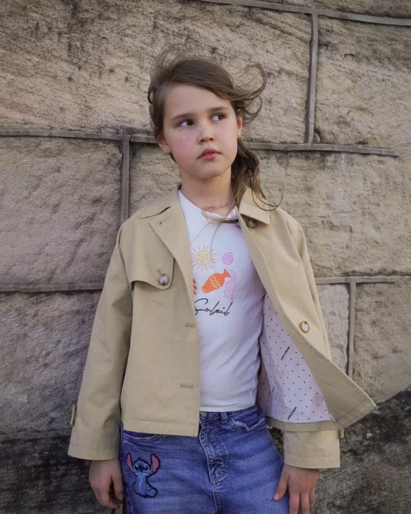 Belle & Bloom Girls Coats>Matilda Cropped Trench Coat -