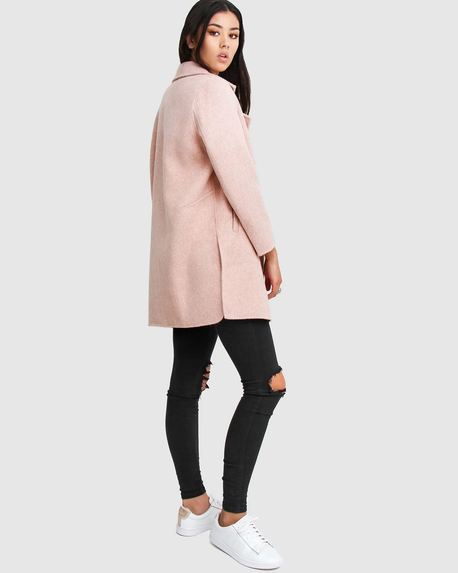 Belle & Bloom Wool Coats | Wool Coats>NEW FIT Ex-Boyfriend Wool Blend Oversized Jacket - Blush