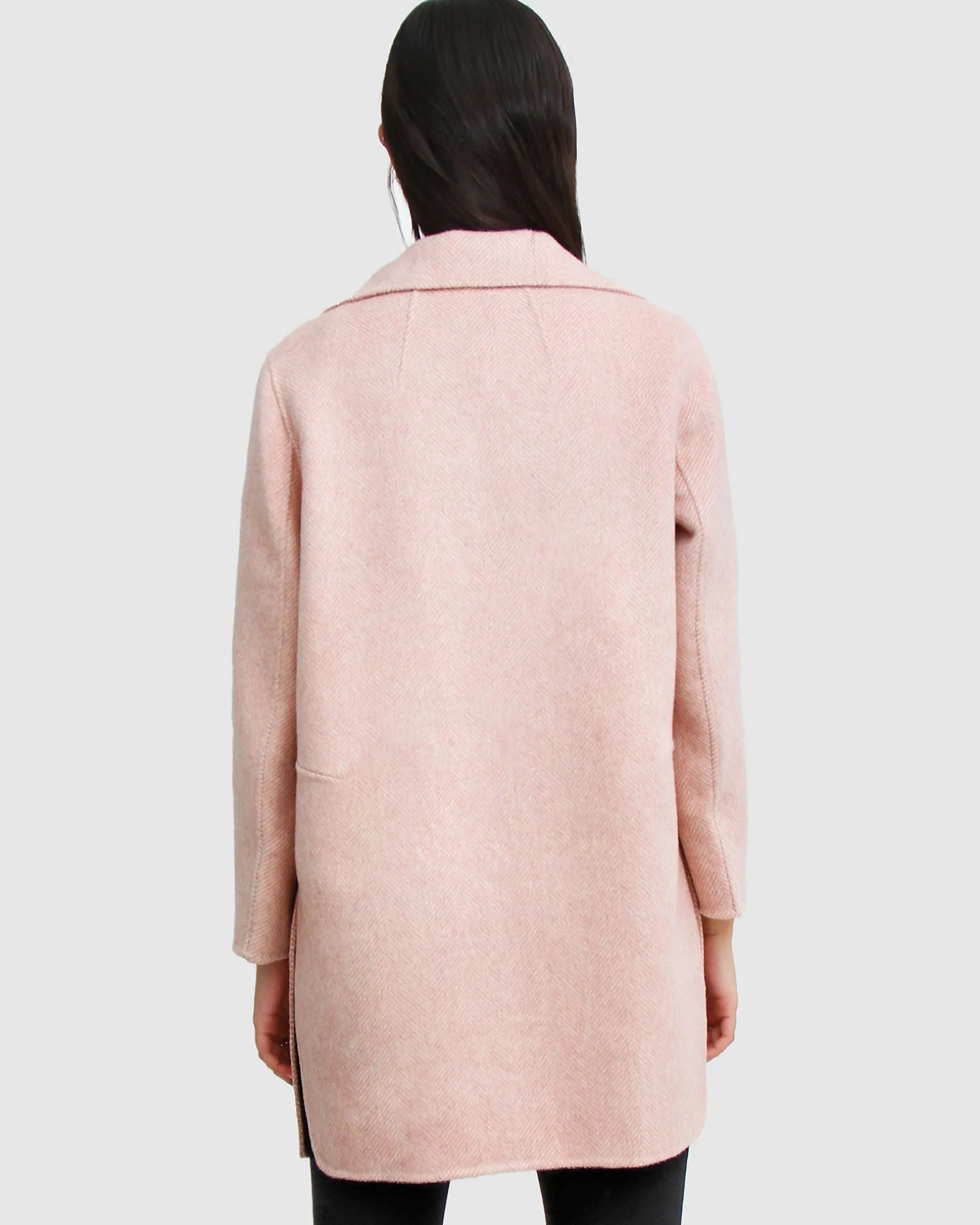 Belle & Bloom Wool Coats | Wool Coats>NEW FIT Ex-Boyfriend Wool Blend Oversized Jacket - Blush
