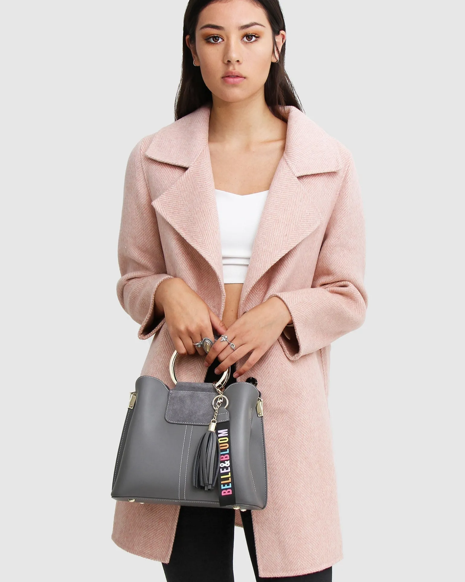 Belle & Bloom Wool Coats | Wool Coats>NEW FIT Ex-Boyfriend Wool Blend Oversized Jacket - Blush