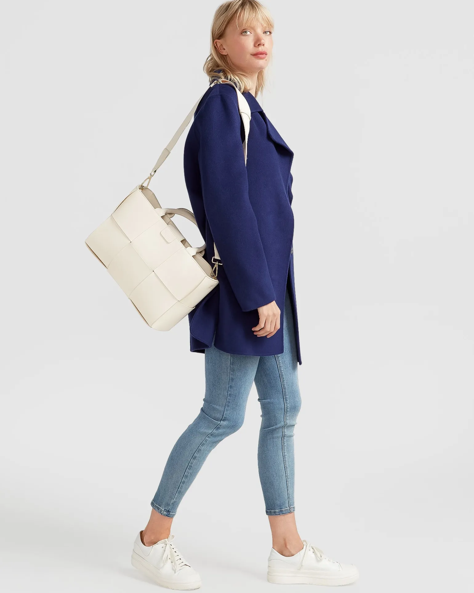 Belle & Bloom Wool Coats | Wool Coats>NEW FIT Ex-Boyfriend Wool Blend Oversized Jacket - Midnight Blue