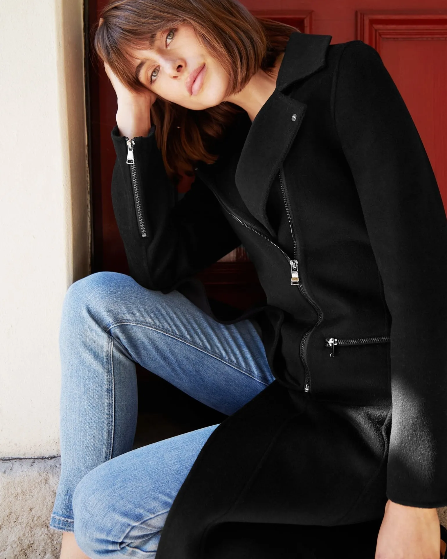 Belle & Bloom Wool Coats | Wool Coats>NEW FIT Last Chance Wool Blend Moto Coat -