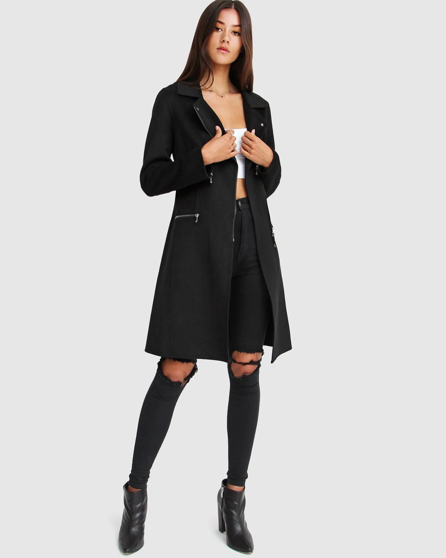 Belle & Bloom Wool Coats | Wool Coats>NEW FIT Last Chance Wool Blend Moto Coat -