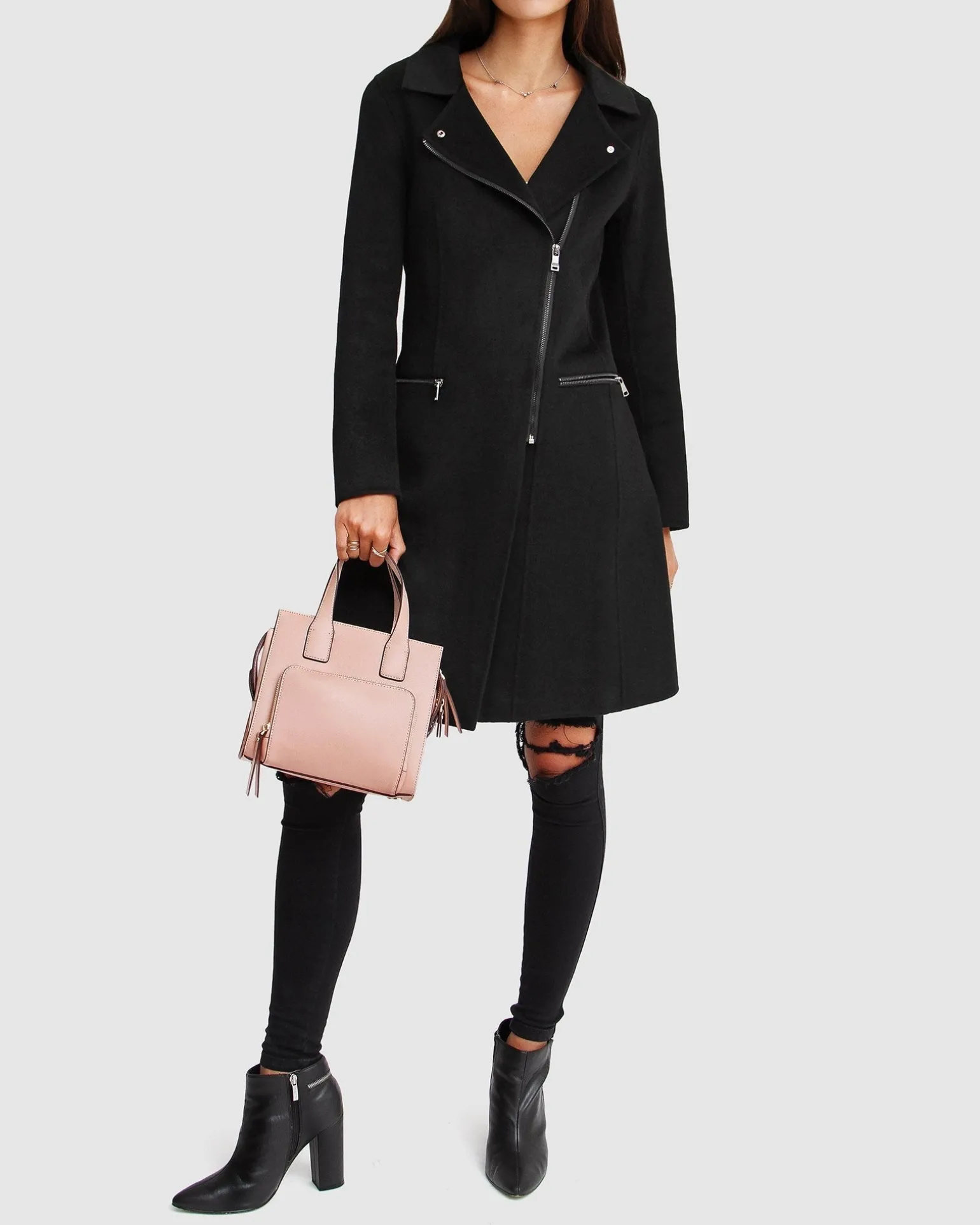 Belle & Bloom Wool Coats | Wool Coats>NEW FIT Last Chance Wool Blend Moto Coat -