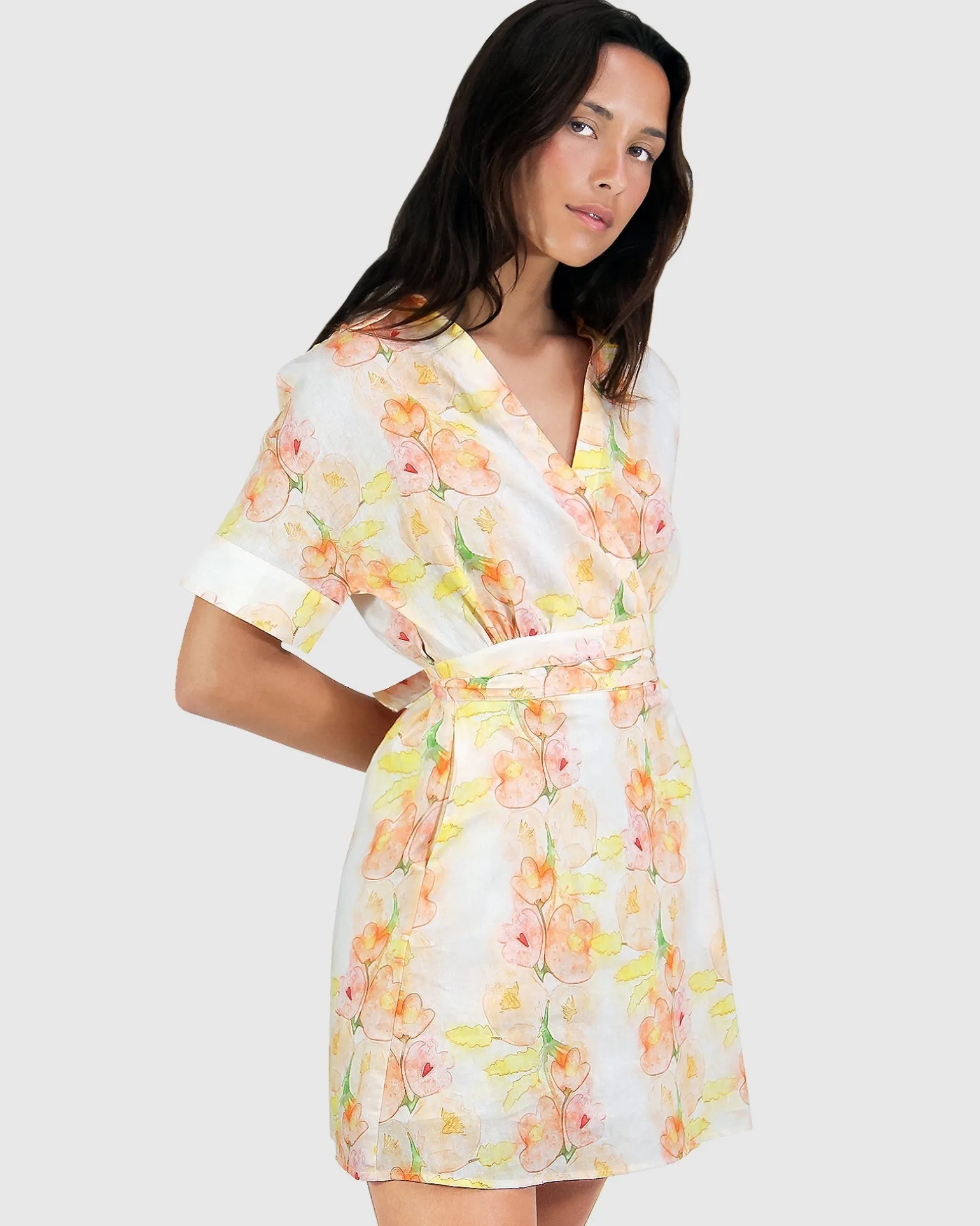 Belle & Bloom Mini Dresses | Mini Dresses>Open Arms Cut Out Dress - Floral Bouquet