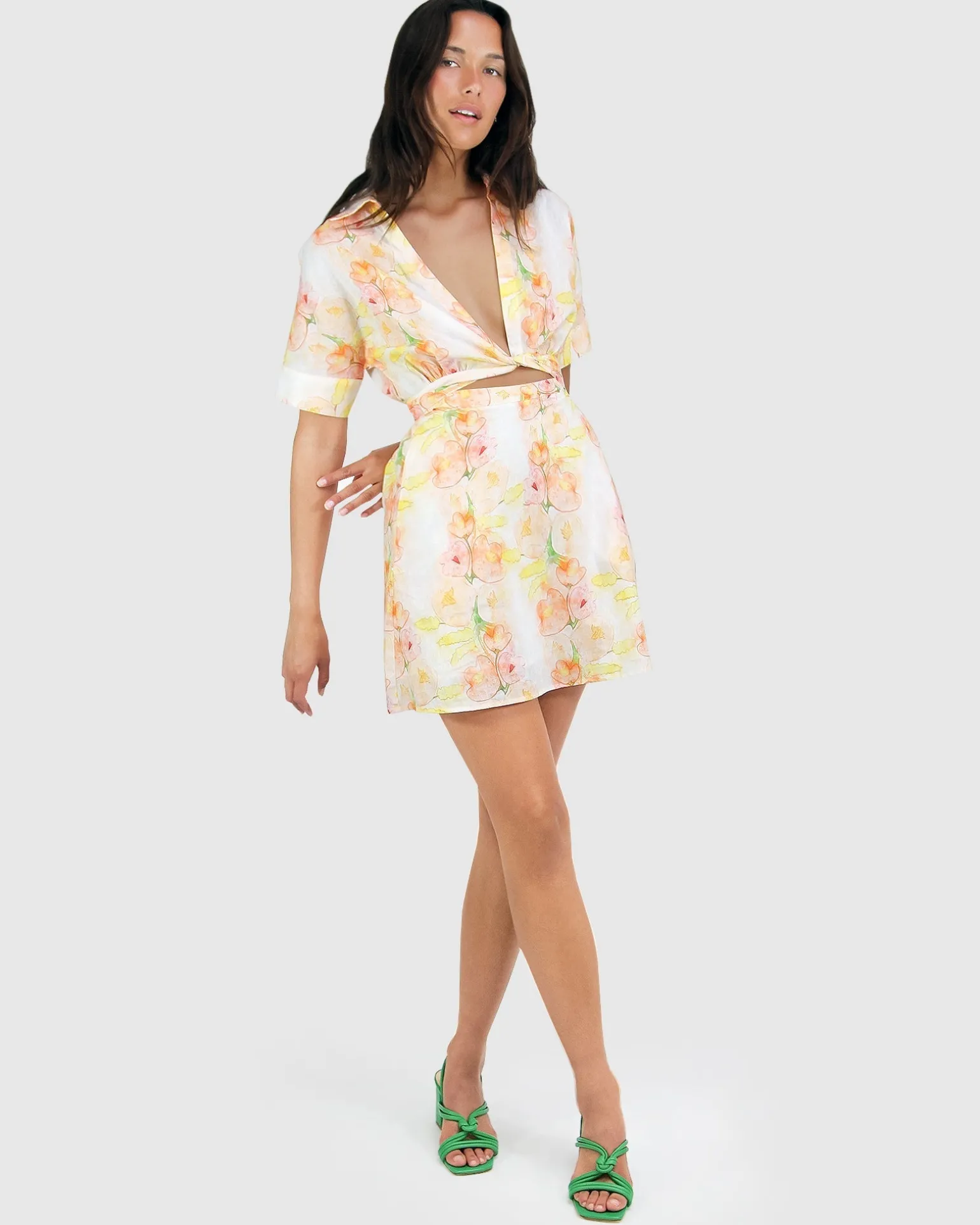 Belle & Bloom Mini Dresses | Mini Dresses>Open Arms Cut Out Dress - Floral Bouquet