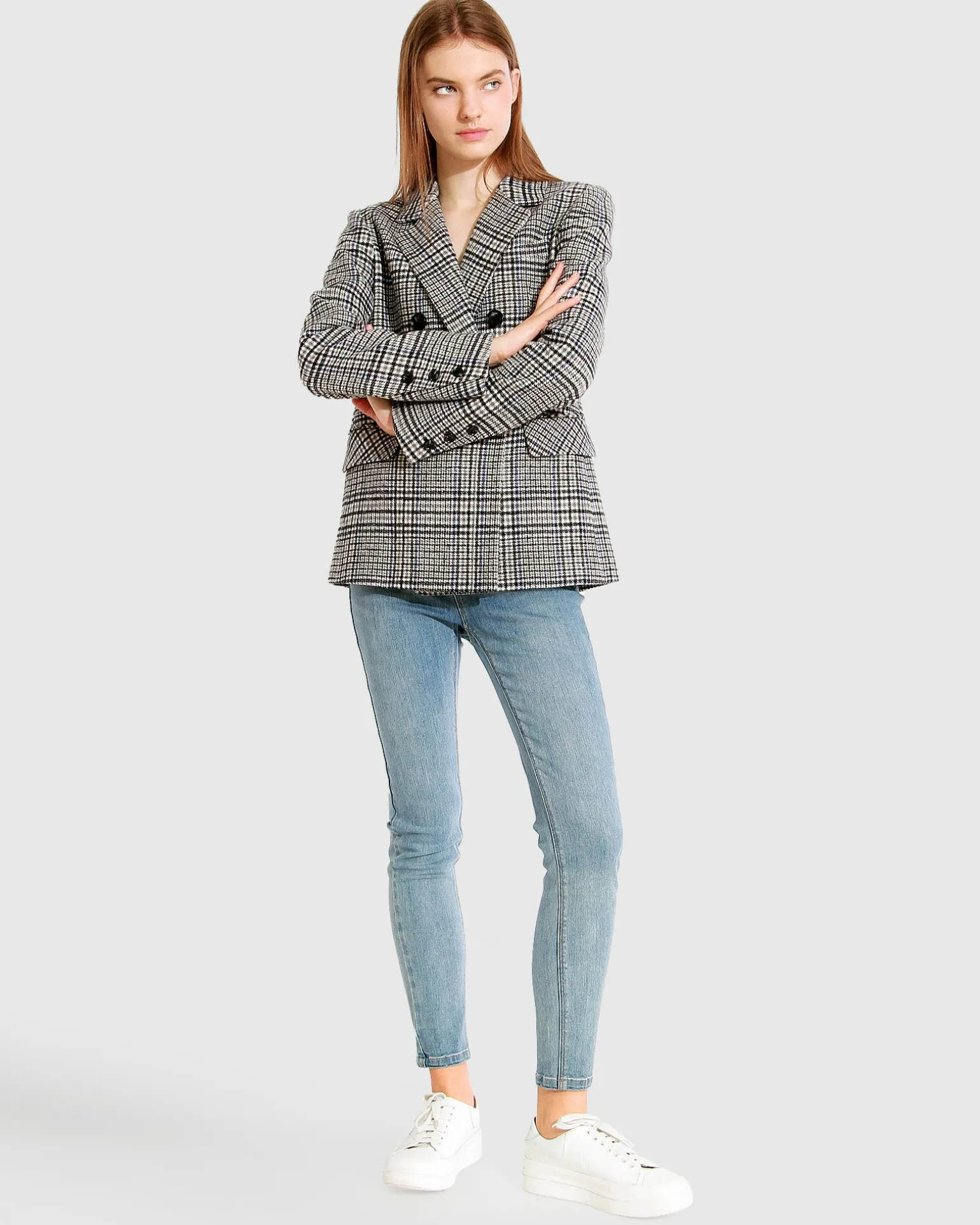 Belle & Bloom Blazers | Suits & Blazers>Piccadilly Wool Blend Plaid Blazer -