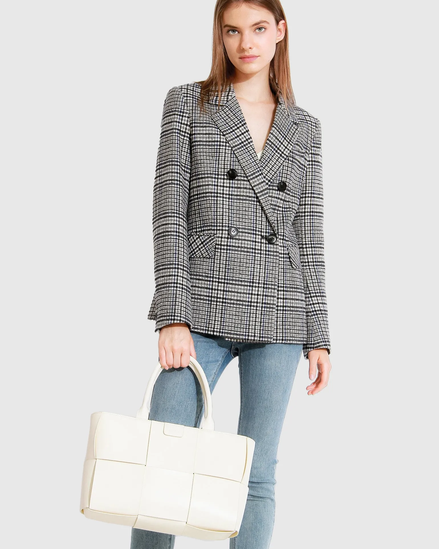 Belle & Bloom Blazers | Suits & Blazers>Piccadilly Wool Blend Plaid Blazer -