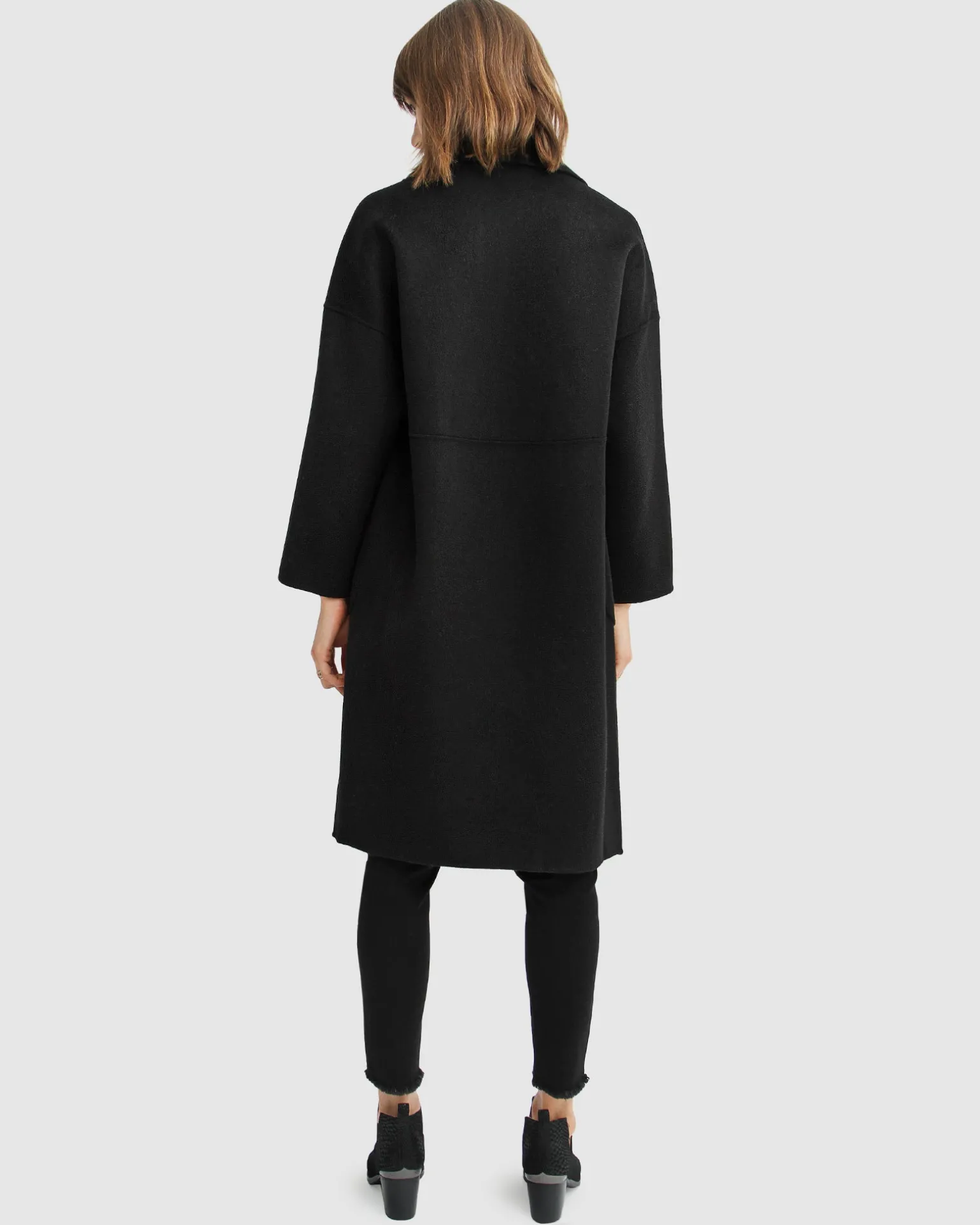 Belle & Bloom Wool Coats | Wool Coats>Publisher Double-Breasted Wool Blend Coat - Black