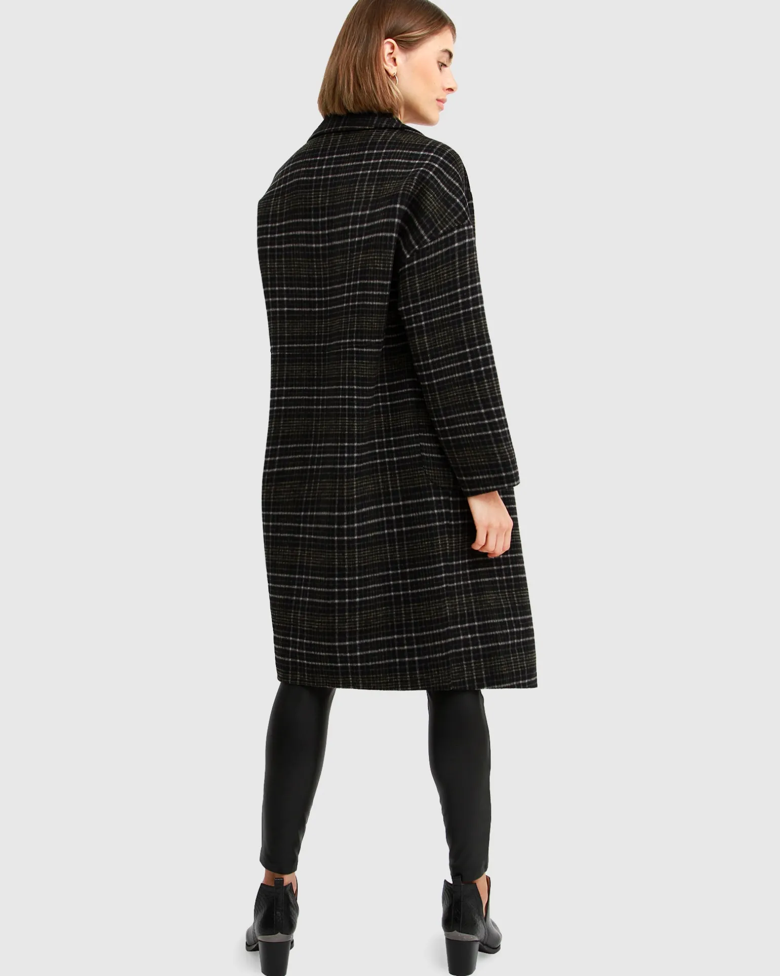 Belle & Bloom Wool Coats | Wool Coats>Publisher Double-Breasted Wool Blend Coat - Black Plaid