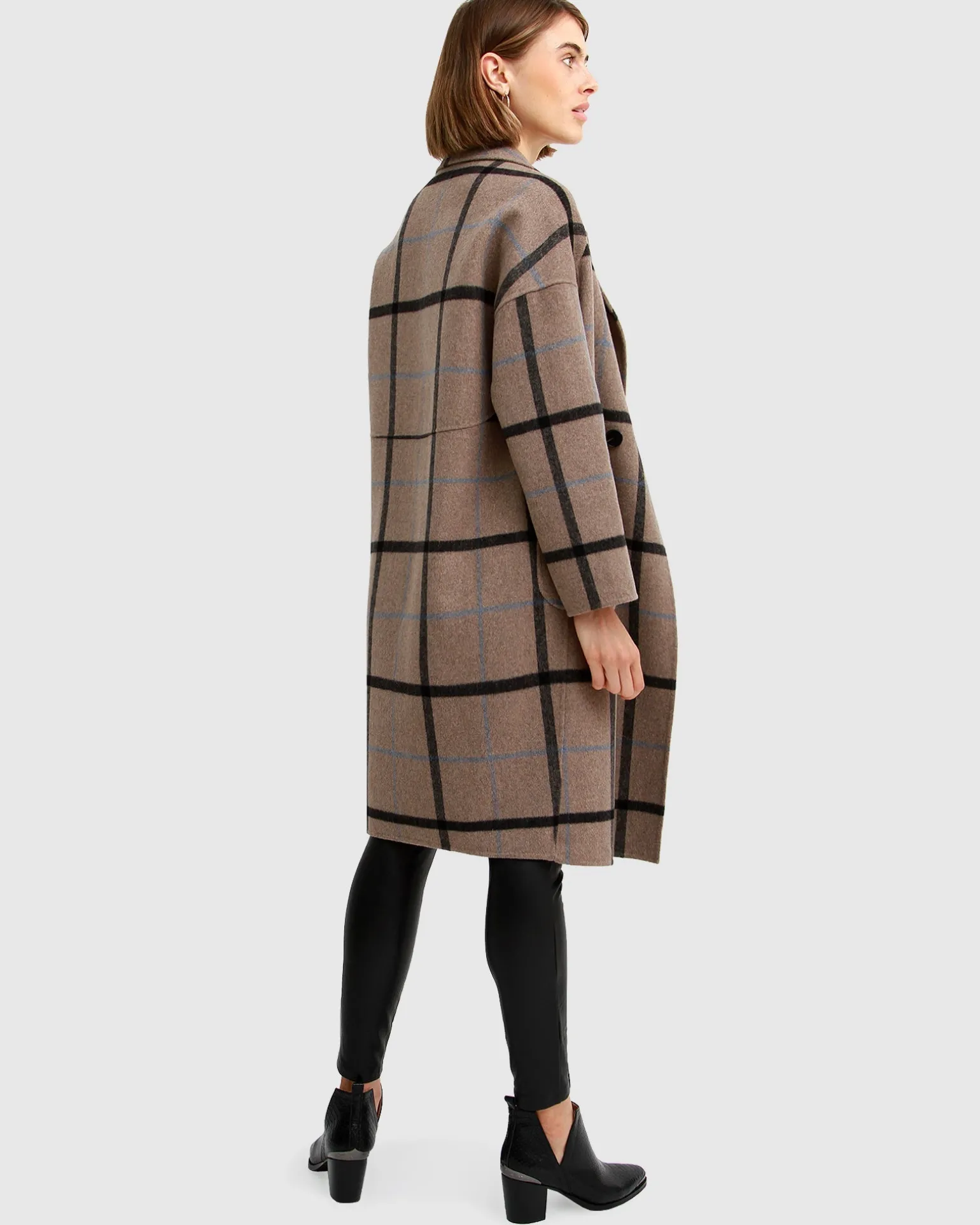 Belle & Bloom Wool Coats | Wool Coats>Publisher Double-Breasted Wool Blend Coat - Oat Plaid