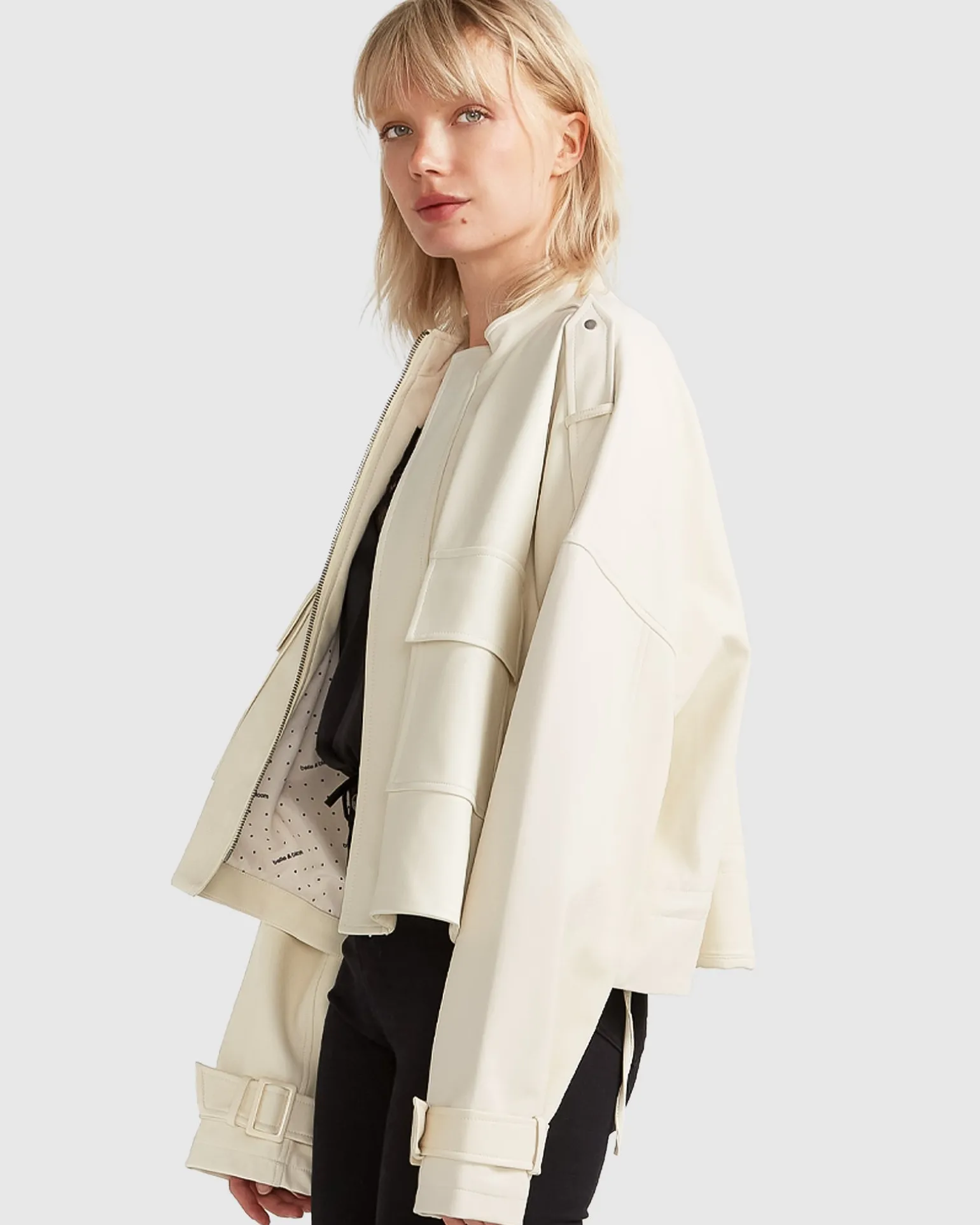 Belle & Bloom Leather Jackets | Leather Coats>Reload Draped Leather Look Jacket -