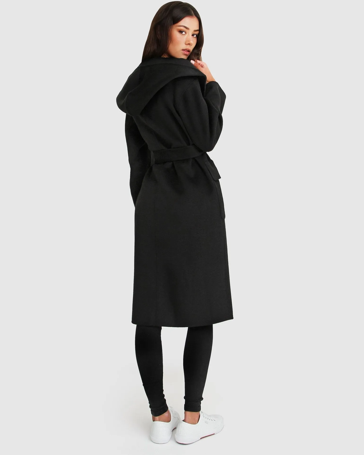 Belle & Bloom Belted Coats | Wool Coats>Runaway Wool Blend Robe Coat -