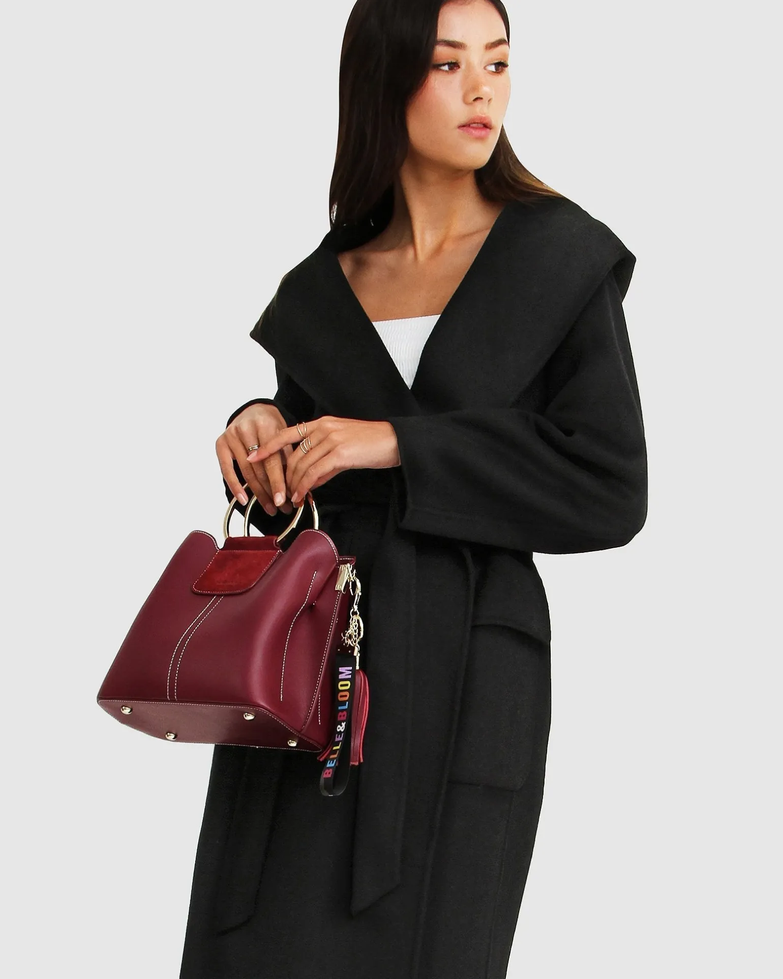 Belle & Bloom Belted Coats | Wool Coats>Runaway Wool Blend Robe Coat -