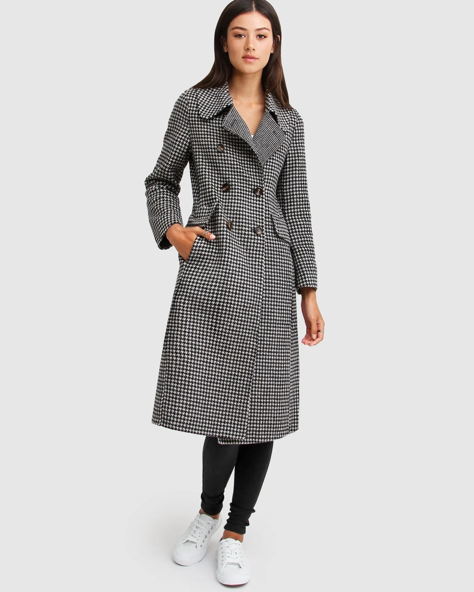 Belle & Bloom Wool Coats | Wool Coats>Save My Love Wool Coat - Black & White Check