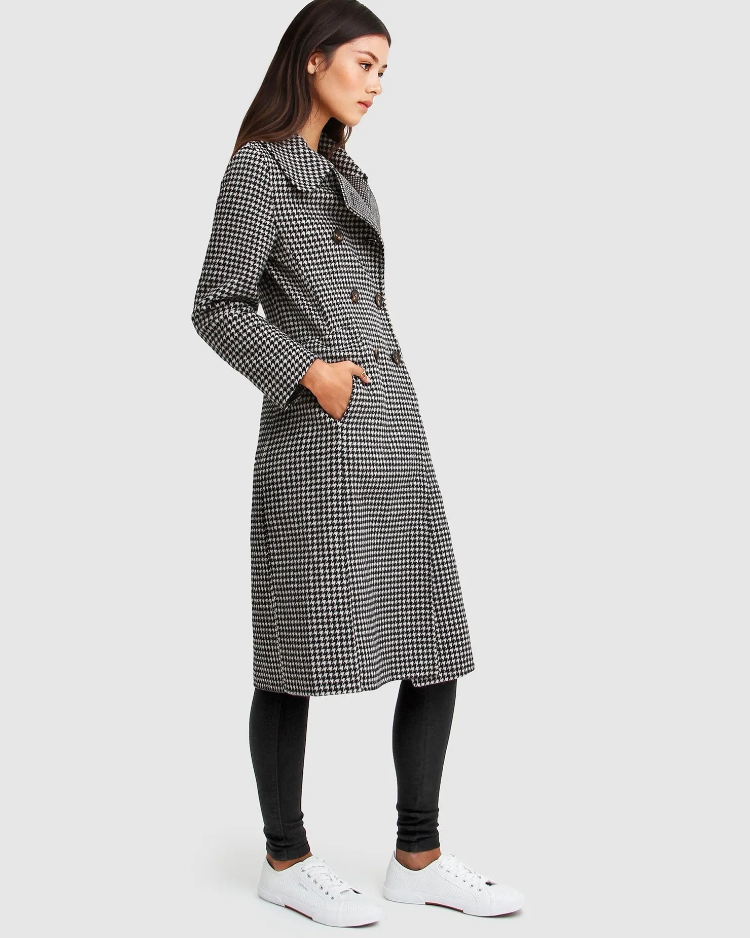 Belle & Bloom Wool Coats | Wool Coats>Save My Love Wool Coat - Black & White Check