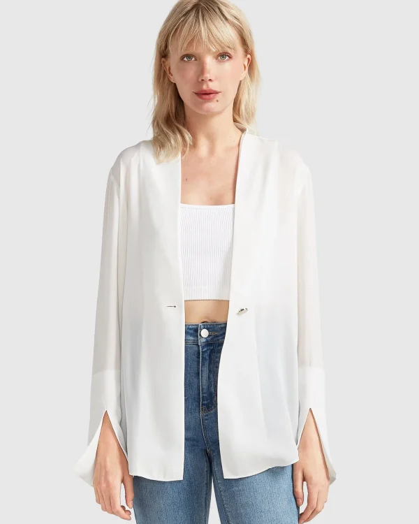 Belle & Bloom Blazers | Suits & Blazers>Sheer Genius Lightweight Blazer -