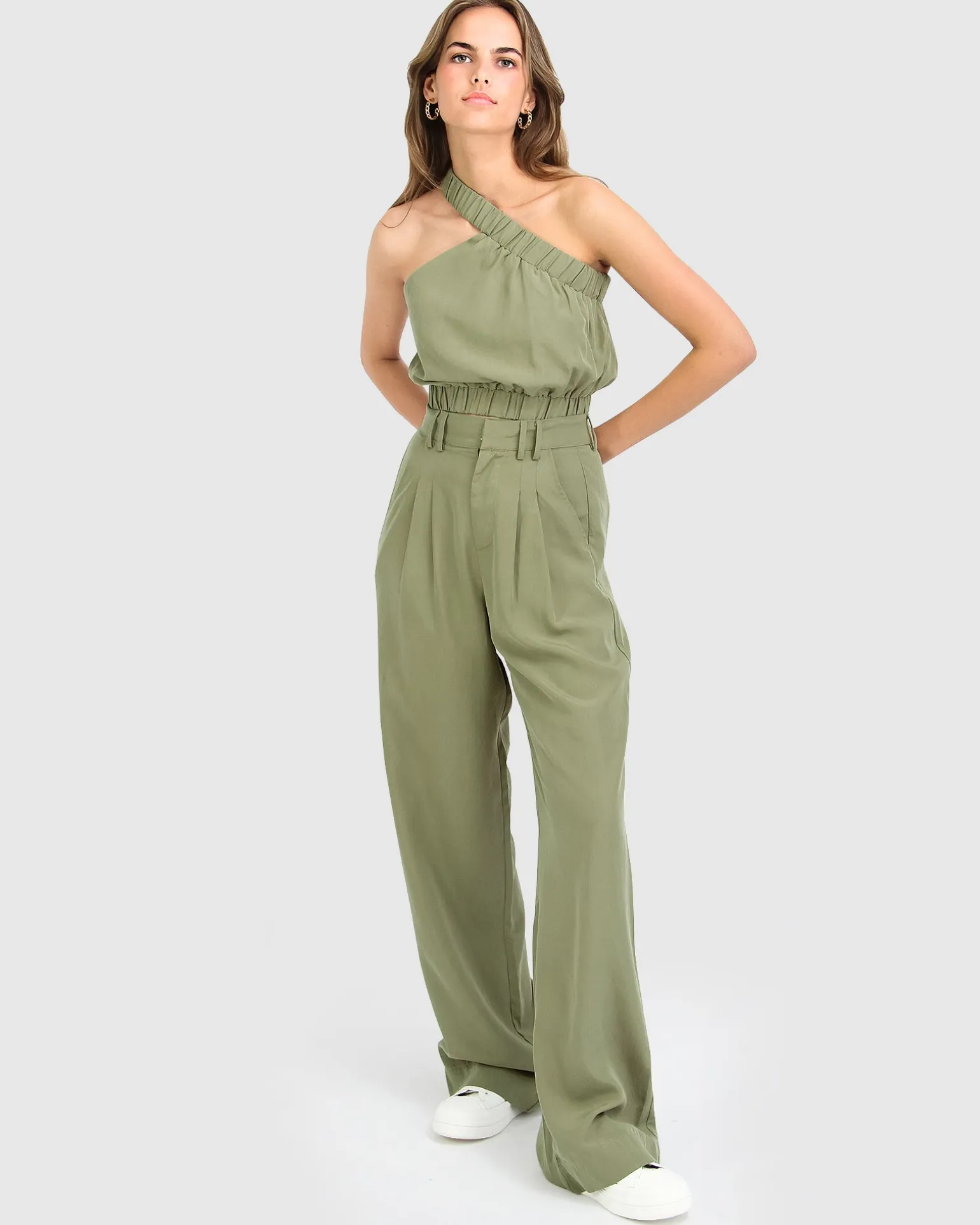 Belle & Bloom Pants>State of Play Wide Leg Pant - Army Green