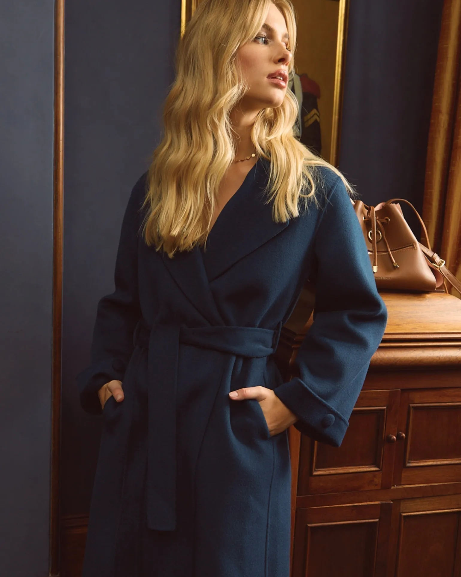Belle & Bloom Belted Coats | Wool Coats>Stay Wild Oversized Wool Coat - Dark Teal
