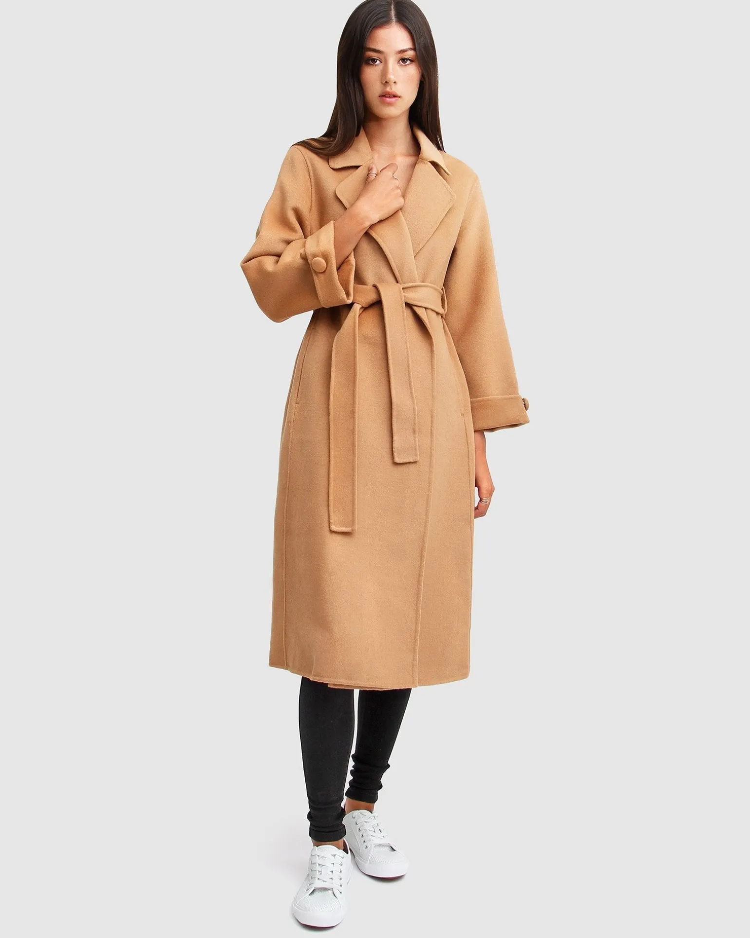Belle & Bloom Belted Coats | Wool Coats>Stay Wild Oversized Wool Coat -