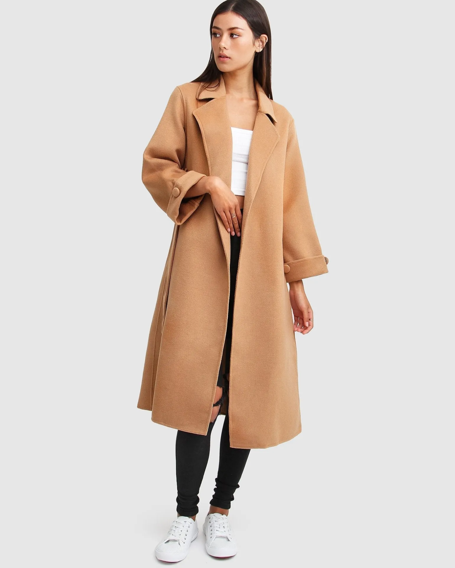 Belle & Bloom Belted Coats | Wool Coats>Stay Wild Oversized Wool Coat -