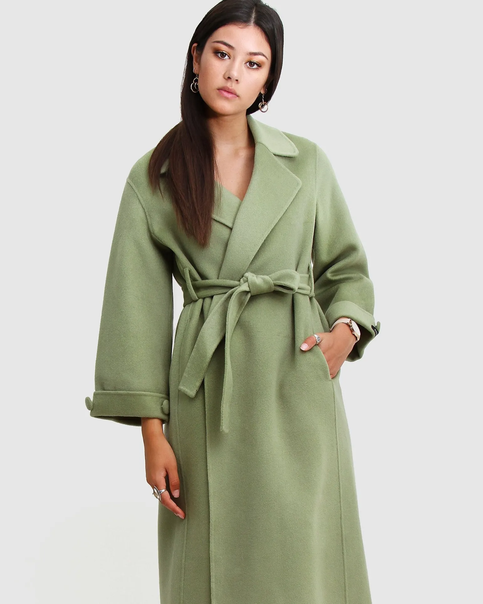 Belle & Bloom Belted Coats | Wool Coats>Stay Wild Oversized Wool Coat -