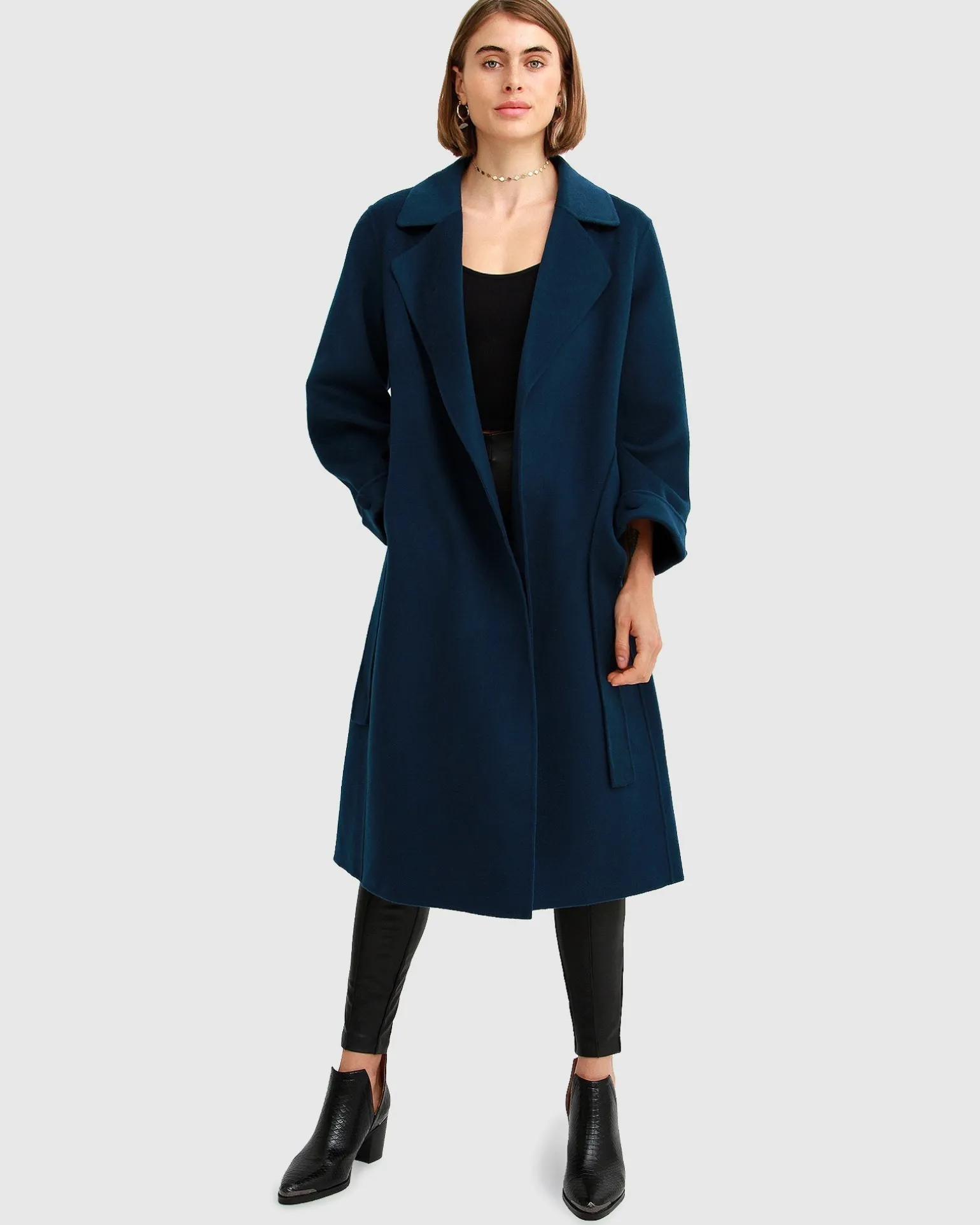 Belle & Bloom Belted Coats | Wool Coats>Stay Wild Oversized Wool Coat - Dark Teal