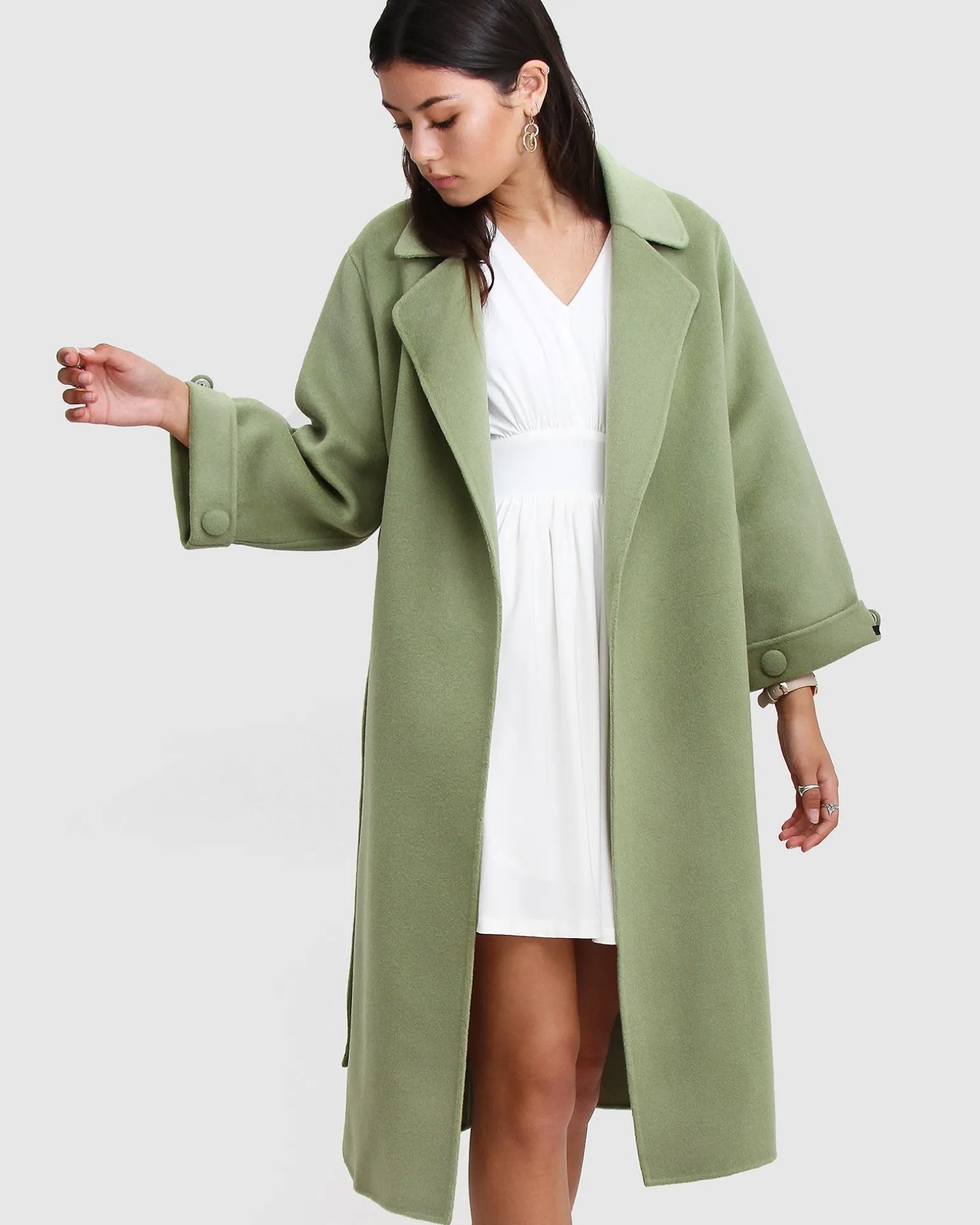 Belle & Bloom Belted Coats | Wool Coats>Stay Wild Oversized Wool Coat -