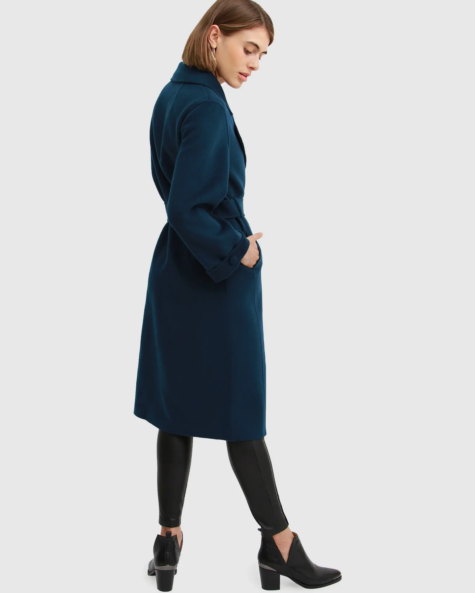 Belle & Bloom Belted Coats | Wool Coats>Stay Wild Oversized Wool Coat - Dark Teal