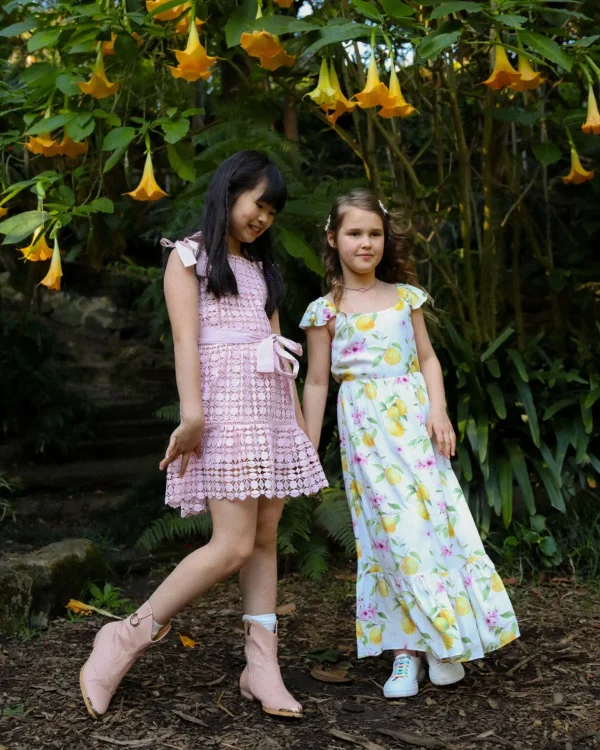 Belle & Bloom Girls Dresses>Sunset Sakura Maxi Dress - Sakura Orchard