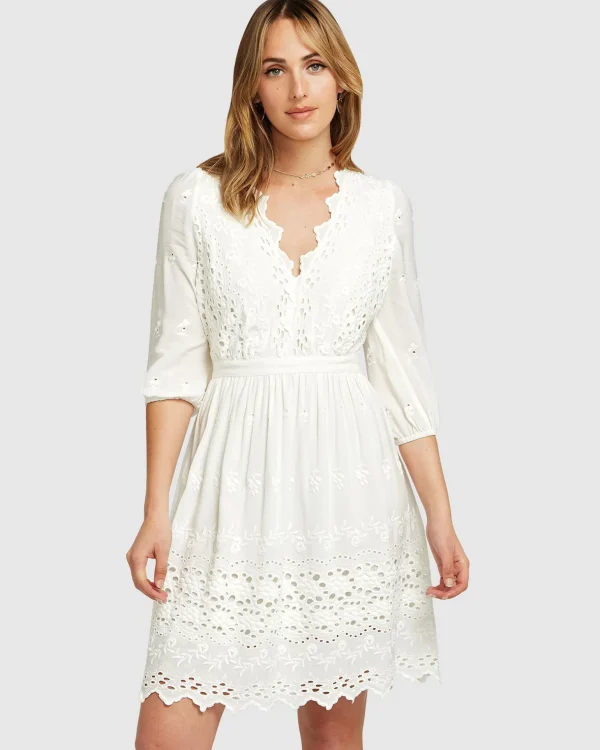 Belle & Bloom Mini Dresses | Mini Dresses>Sweet Talk Eyelet Mini Dress -