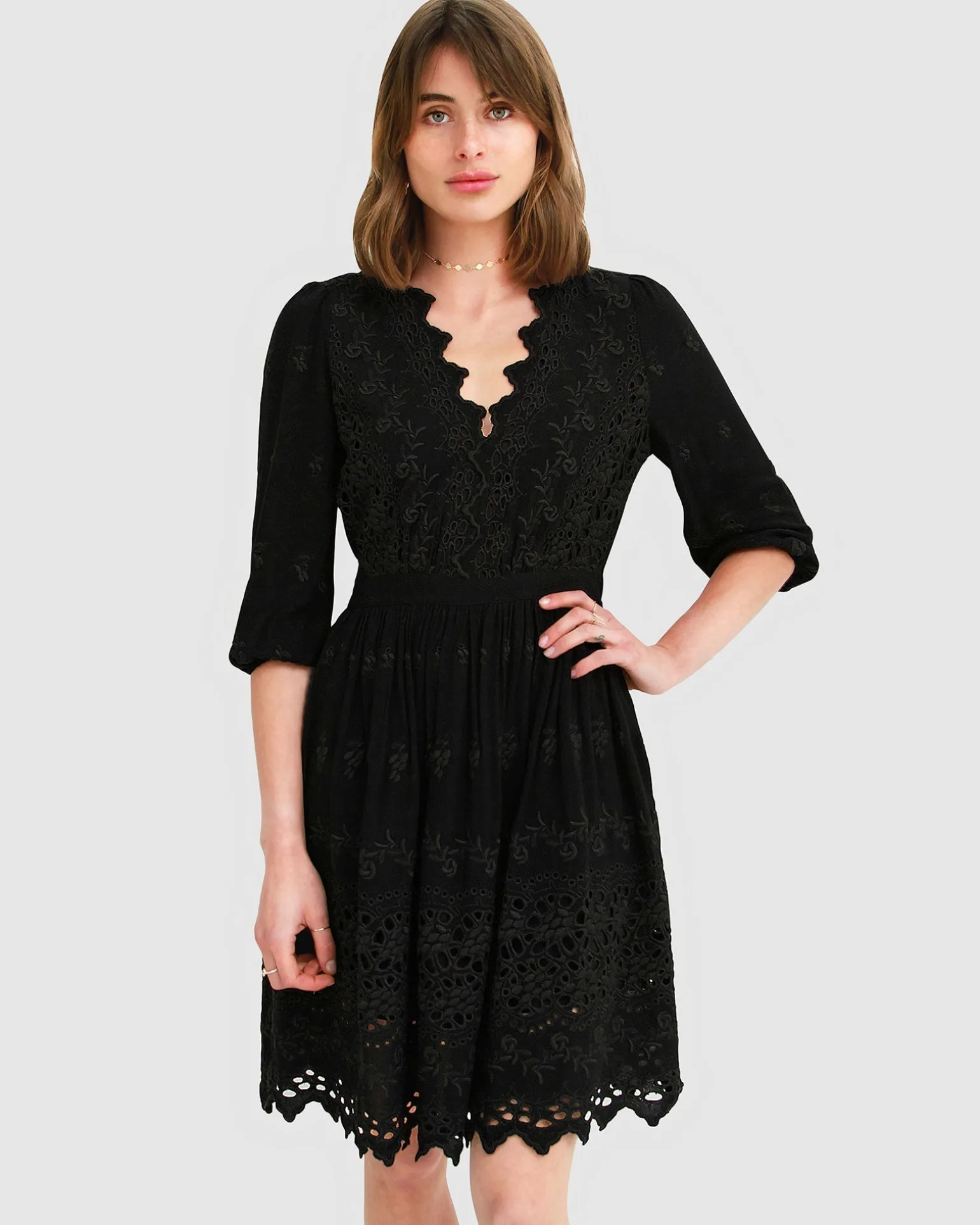 Belle & Bloom Mini Dresses | Mini Dresses>Sweet Talk Eyelet Mini Dress -