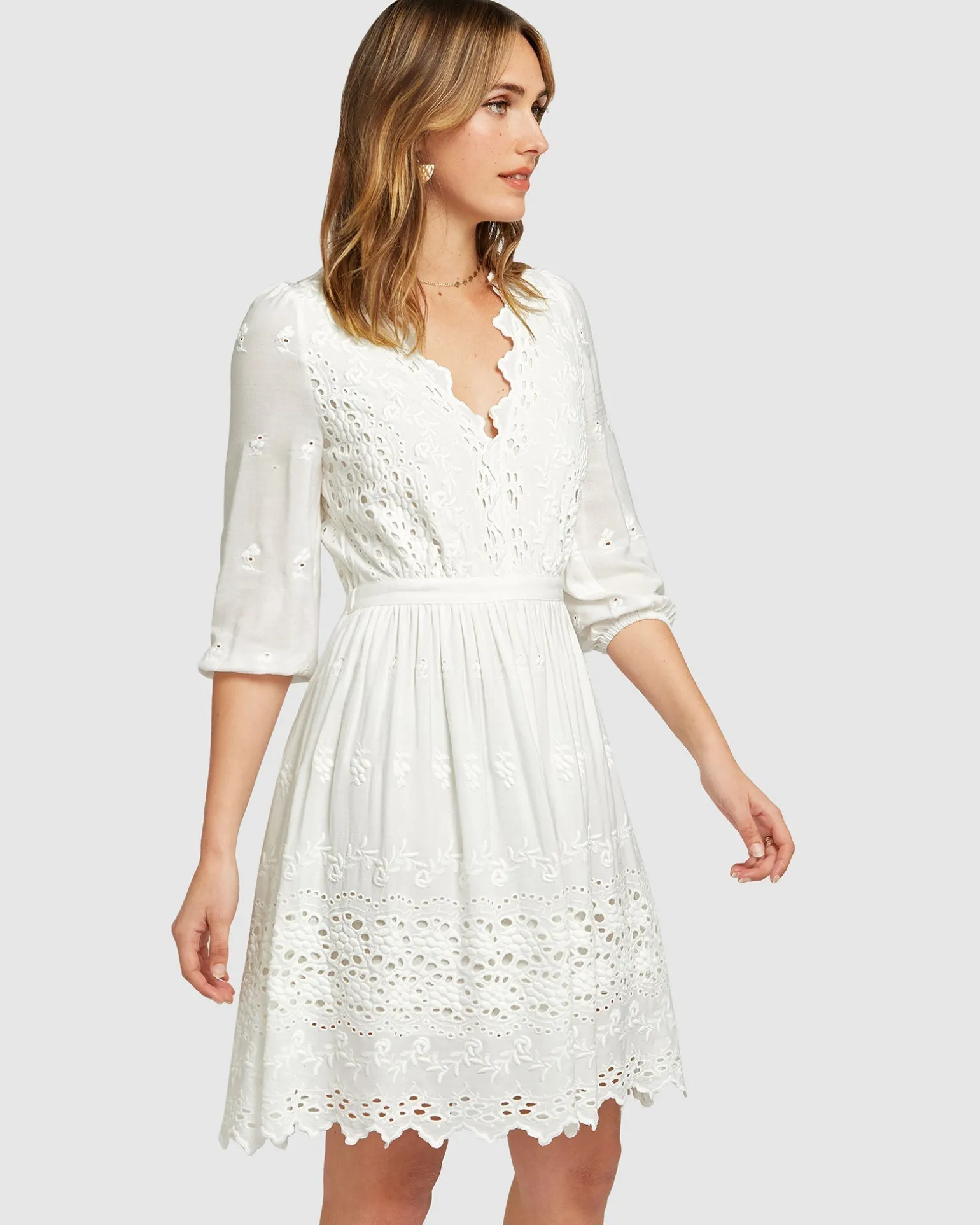 Belle & Bloom Mini Dresses | Mini Dresses>Sweet Talk Eyelet Mini Dress -