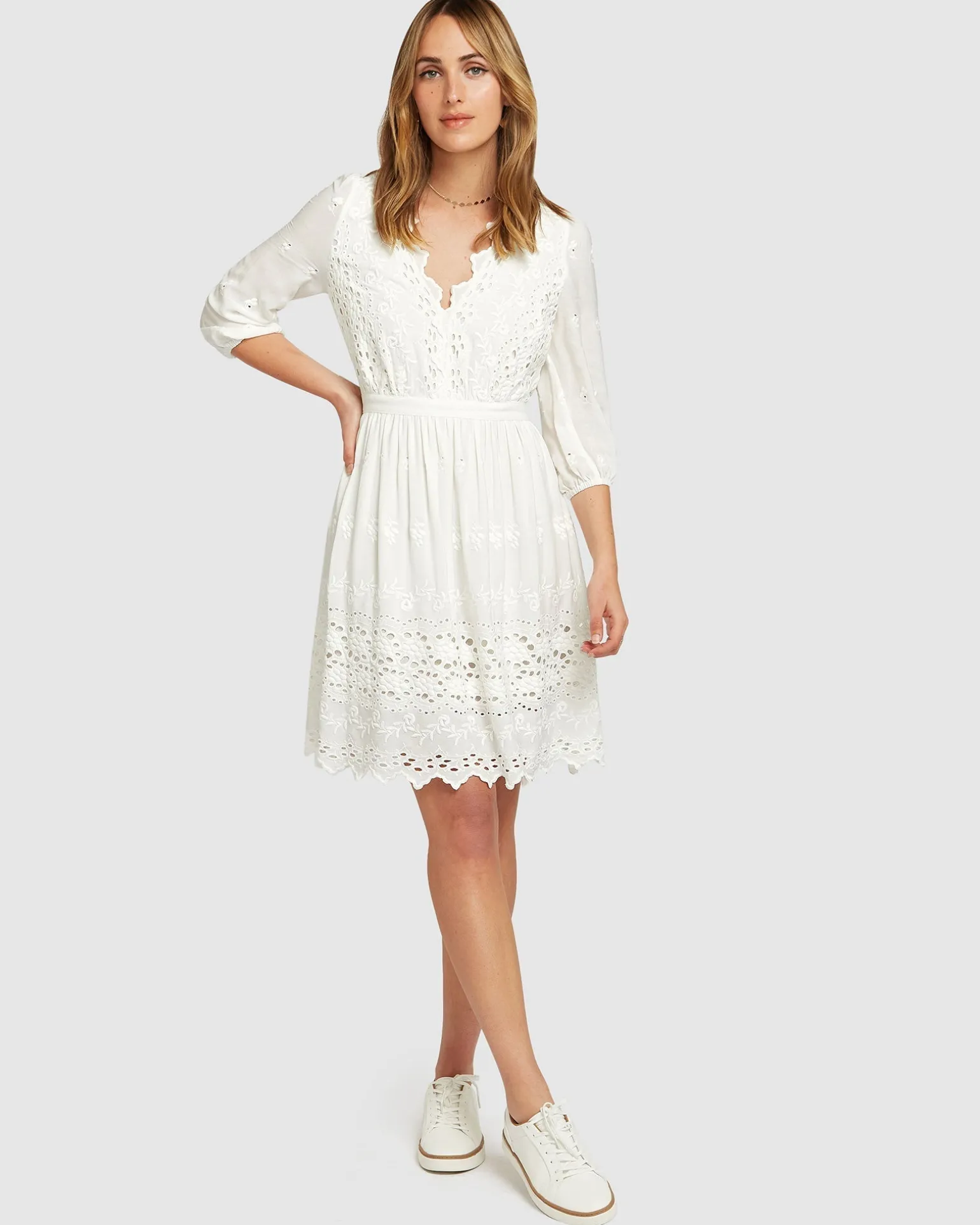 Belle & Bloom Mini Dresses | Mini Dresses>Sweet Talk Eyelet Mini Dress -