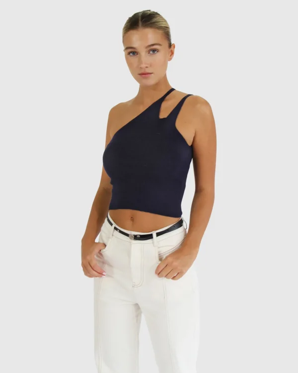 Belle & Bloom Tops>Symphony Double Strap Knit Crop -