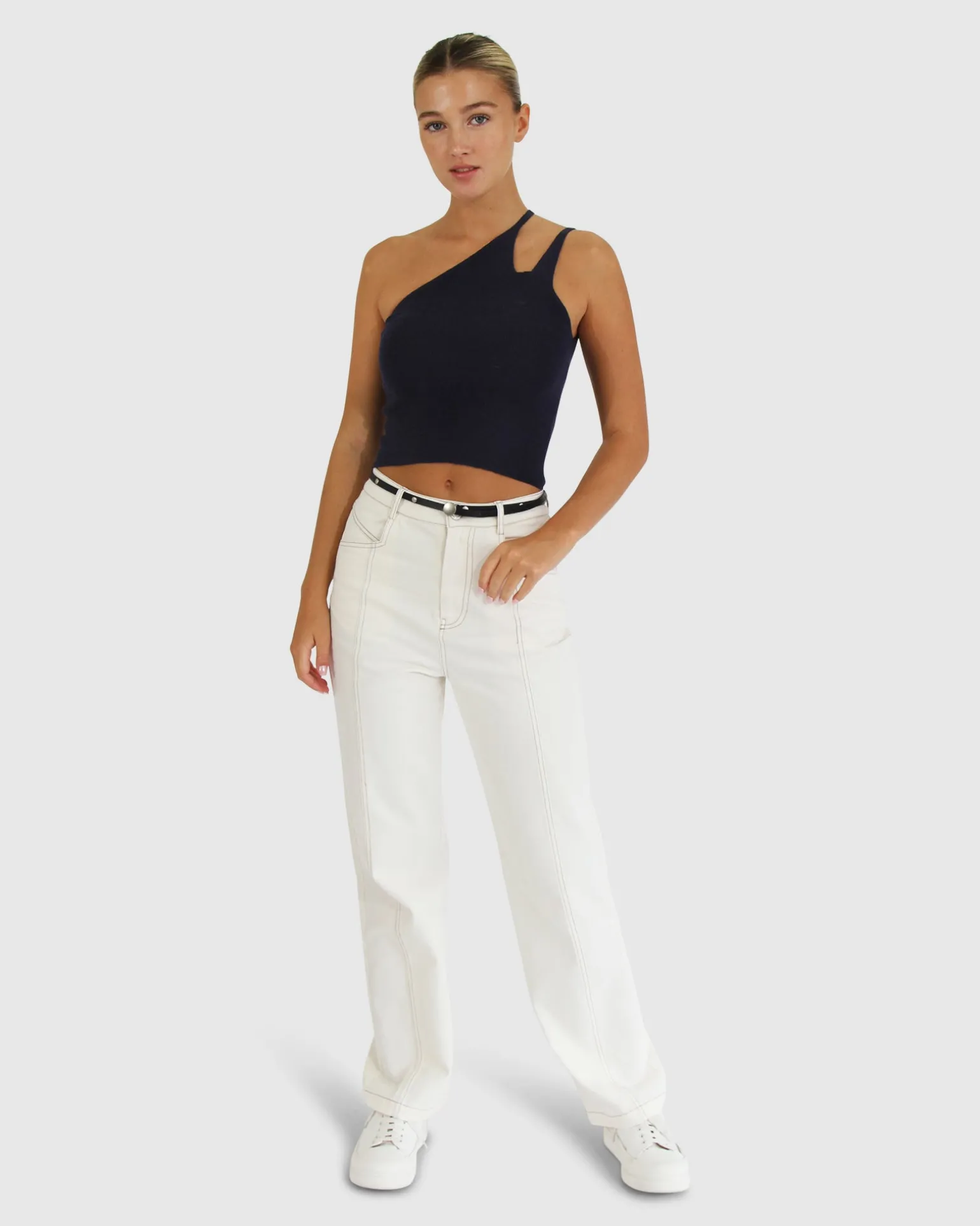Belle & Bloom Tops>Symphony Double Strap Knit Crop -