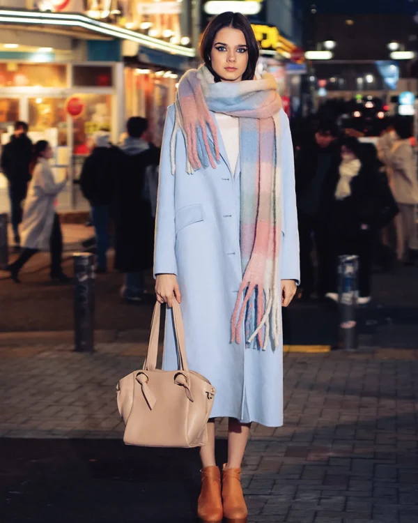 Belle & Bloom Wool Coats | Wool Coats>Tainted Love Longline Coat - Sky Blue