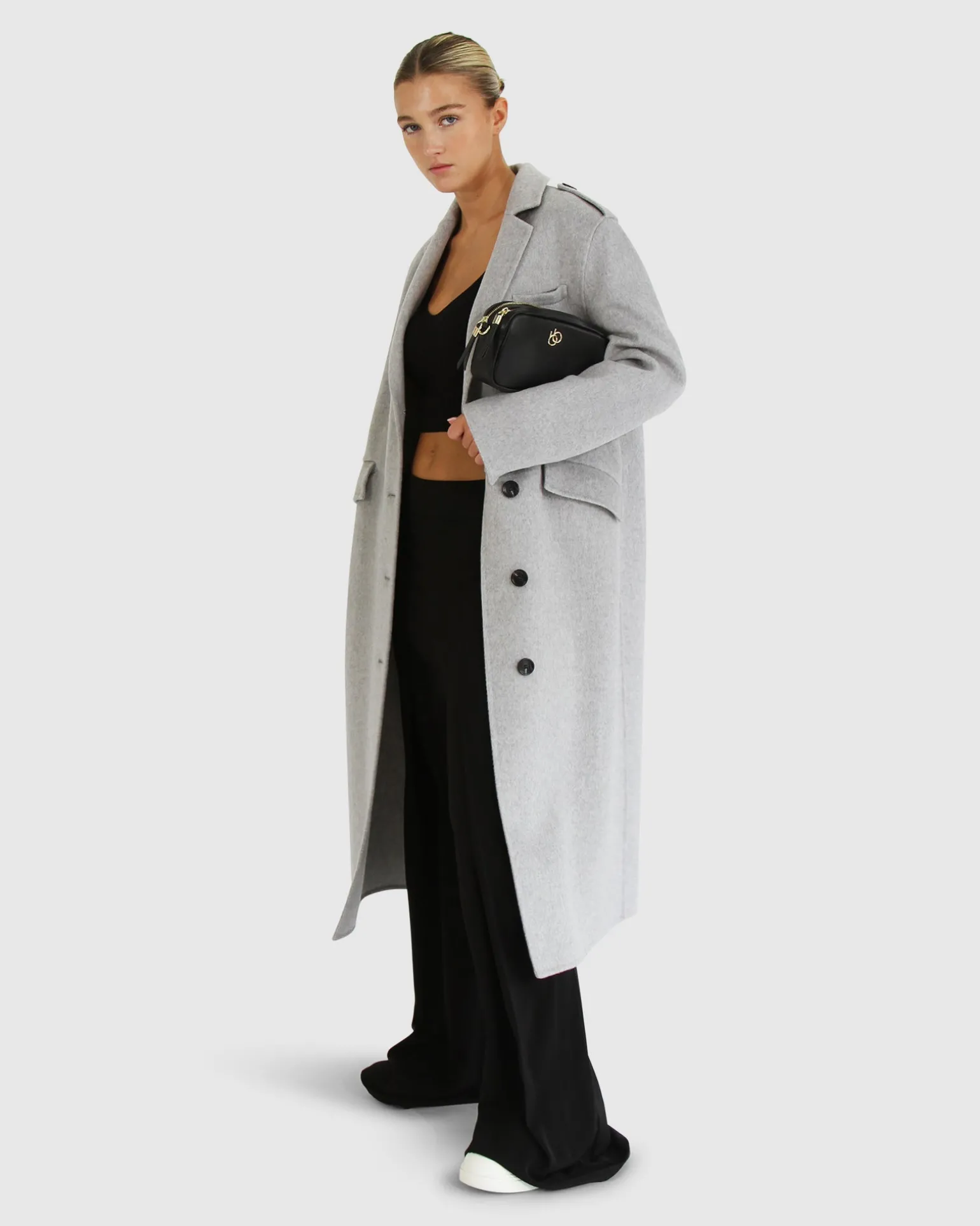 Belle & Bloom Wool Coats | Wool Coats>Tainted Love Longline Coat - Grey Marle