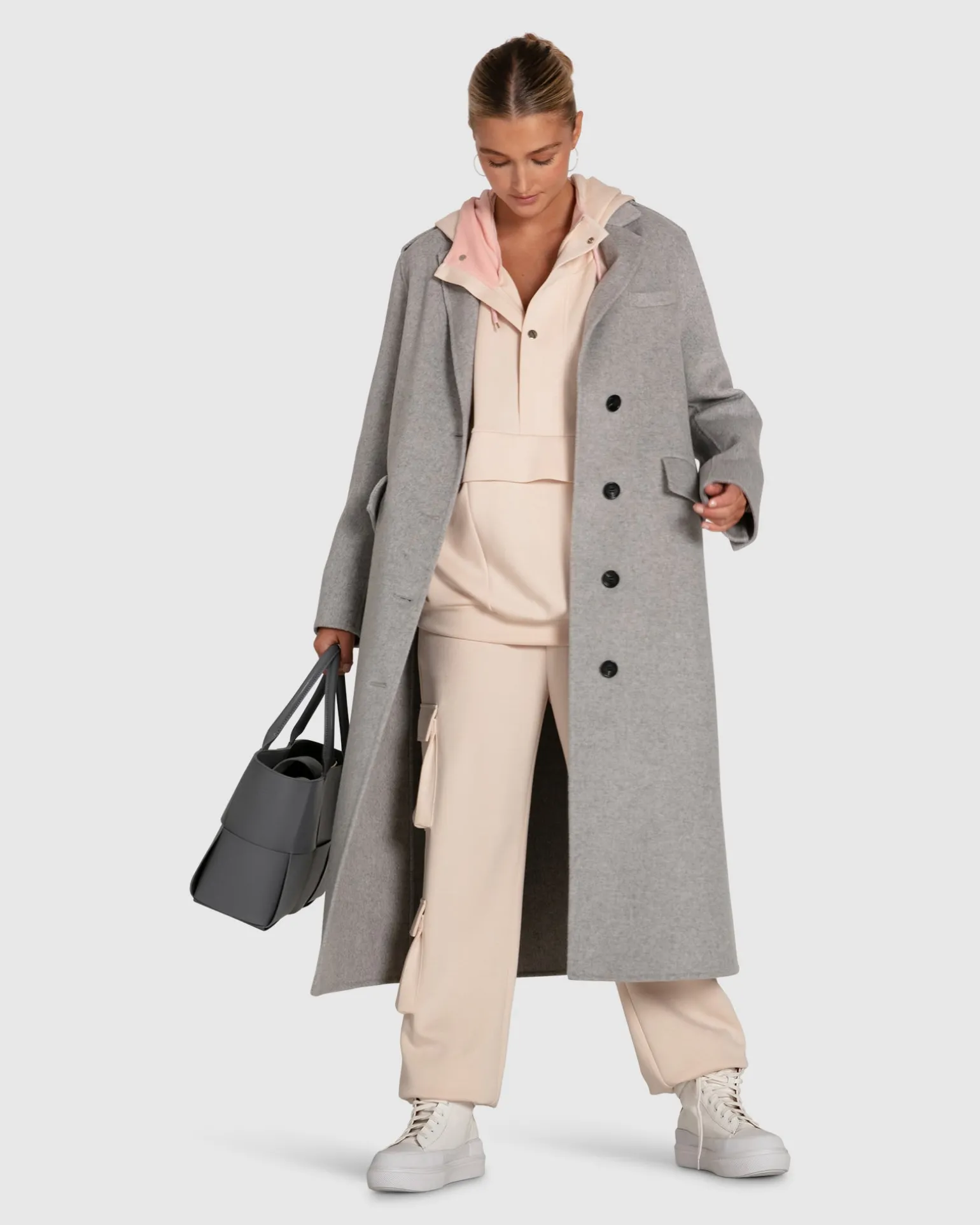 Belle & Bloom Wool Coats | Wool Coats>Tainted Love Longline Coat - Grey Marle