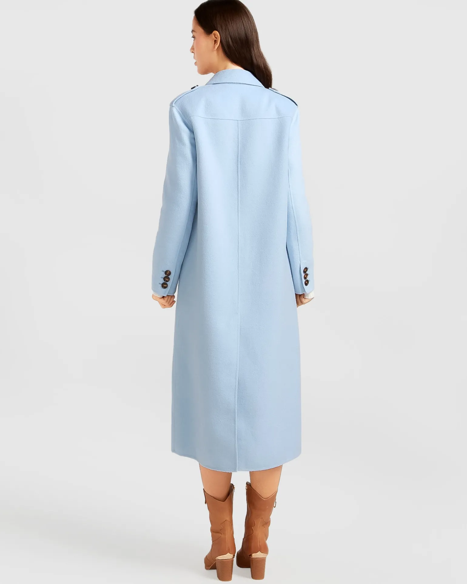 Belle & Bloom Wool Coats | Wool Coats>Tainted Love Longline Coat - Sky Blue