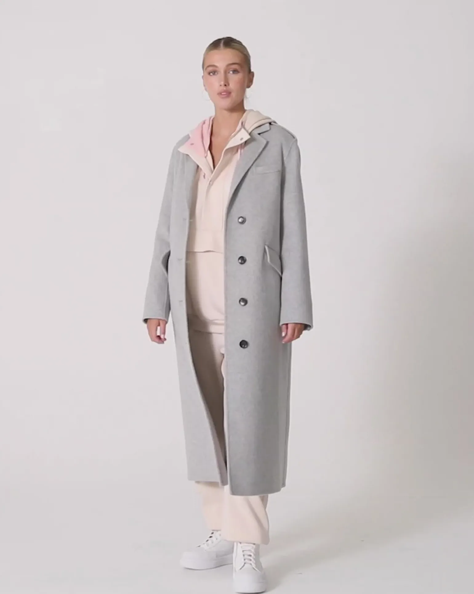 Belle & Bloom Wool Coats | Wool Coats>Tainted Love Longline Coat - Grey Marle