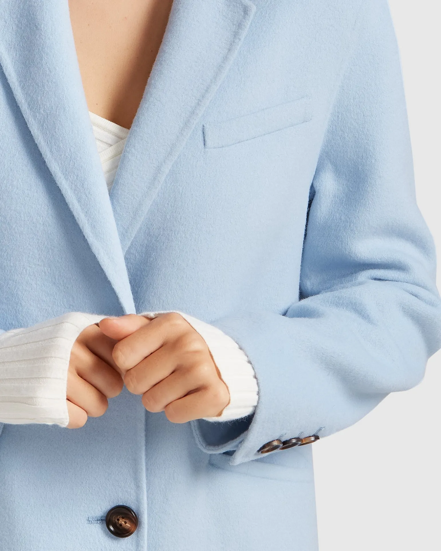 Belle & Bloom Wool Coats | Wool Coats>Tainted Love Longline Coat - Sky Blue