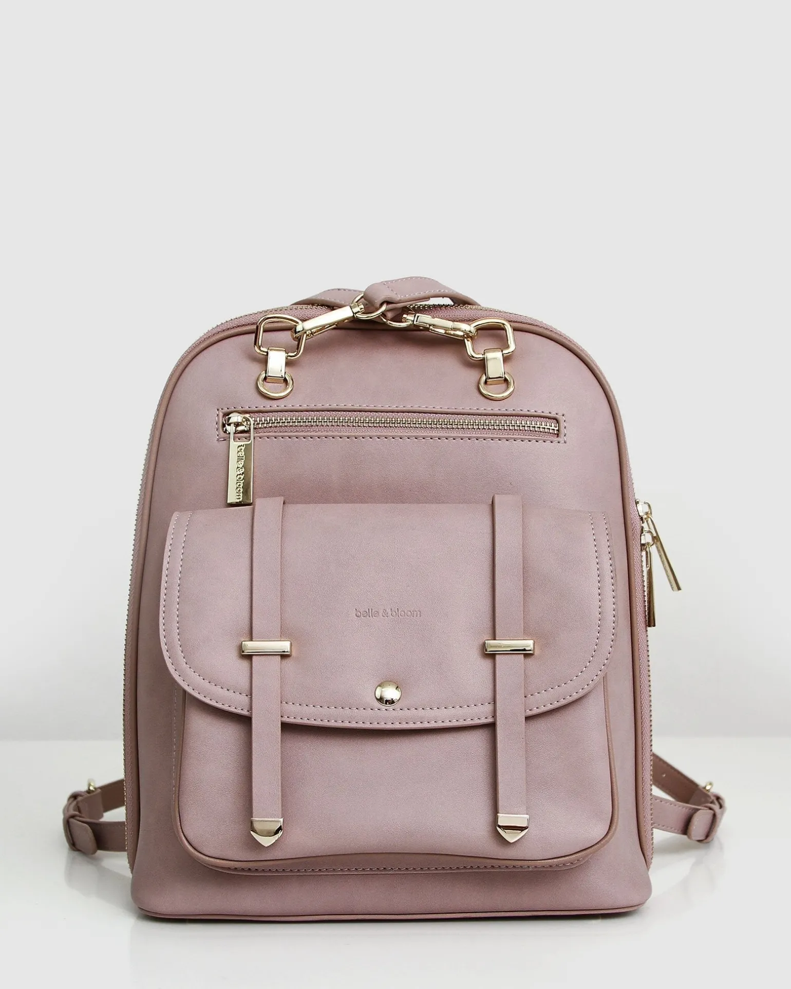 Belle & Bloom Backpacks | Handbags>5th Ave Leather Backpack - Dusty Pink