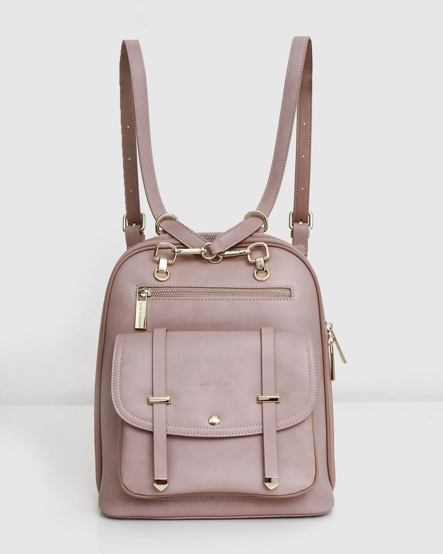 Belle & Bloom Backpacks | Handbags>5th Ave Leather Backpack - Dusty Pink