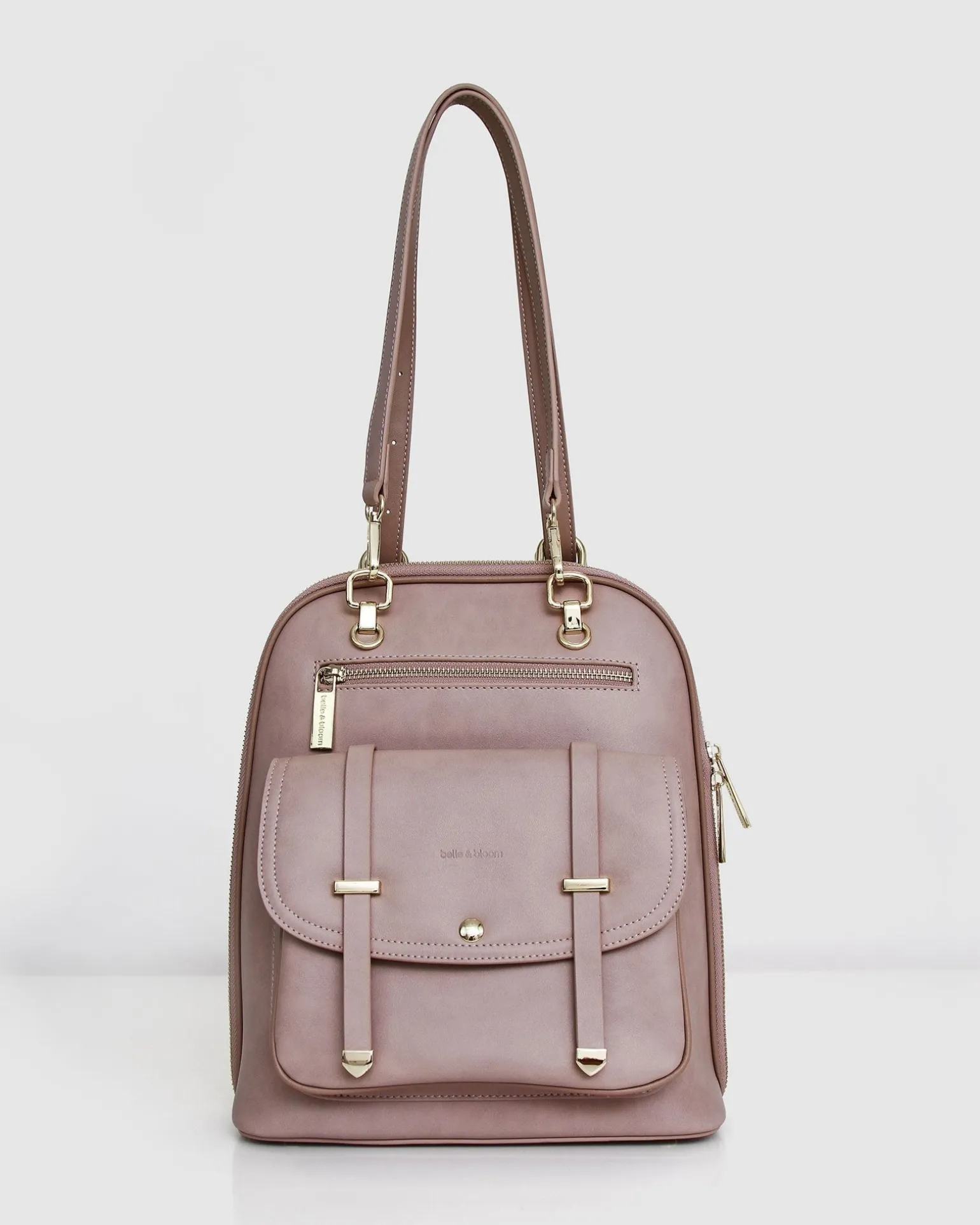 Belle & Bloom Backpacks | Handbags>5th Ave Leather Backpack - Dusty Pink