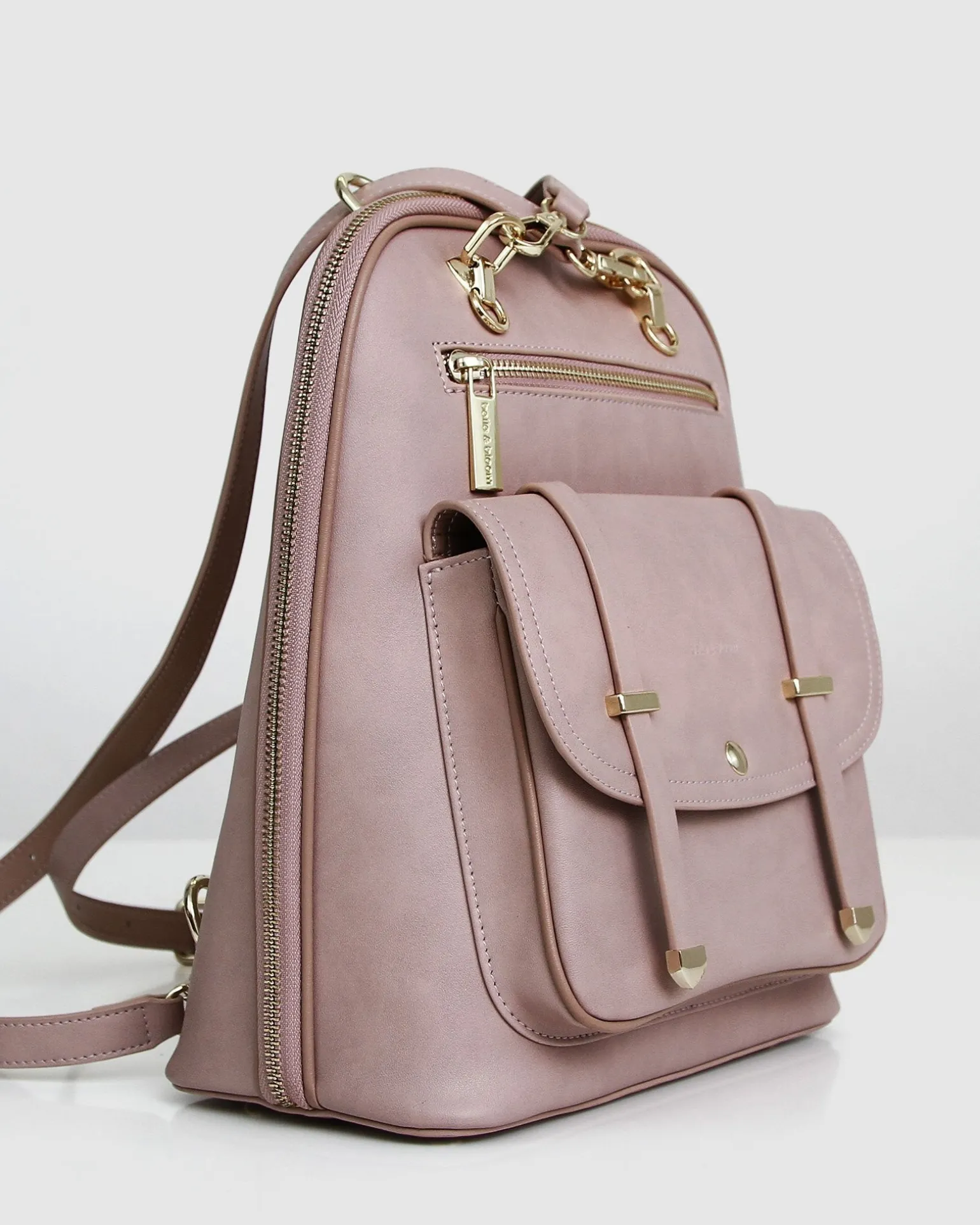 Belle & Bloom Backpacks | Handbags>5th Ave Leather Backpack - Dusty Pink