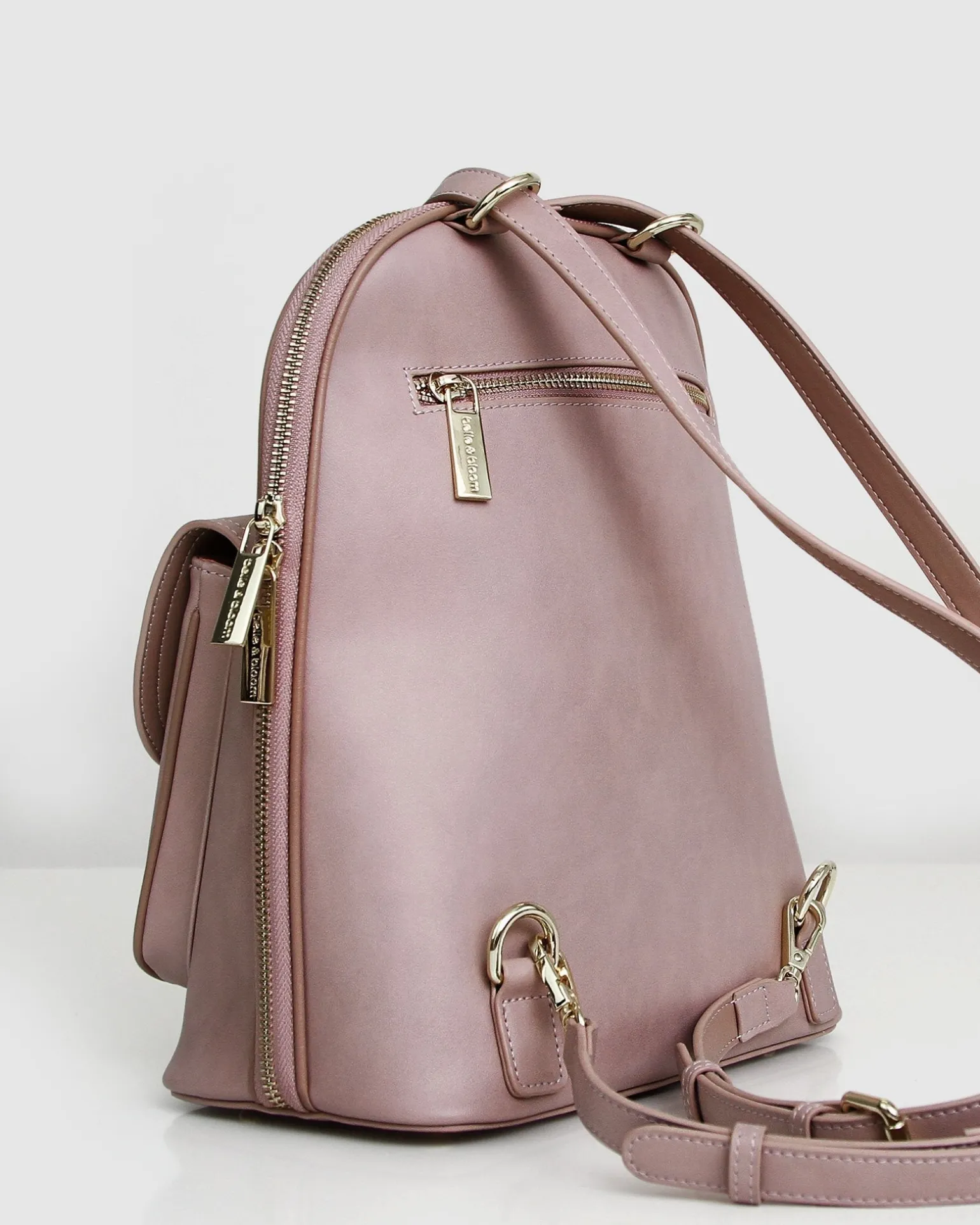 Belle & Bloom Backpacks | Handbags>5th Ave Leather Backpack - Dusty Pink