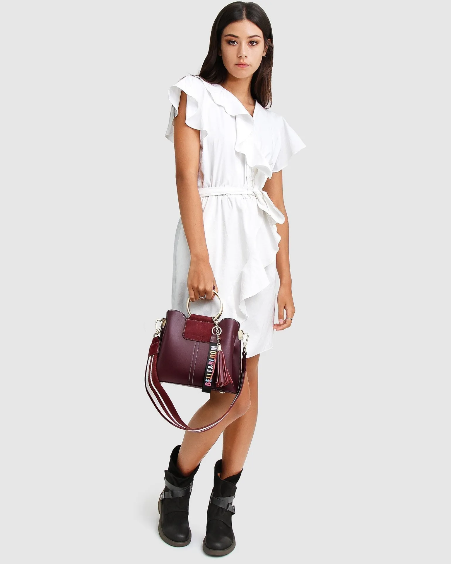 Belle & Bloom Cross-body Bags | Handbags>Twilight Leather Cross-Body Bag - Merlot